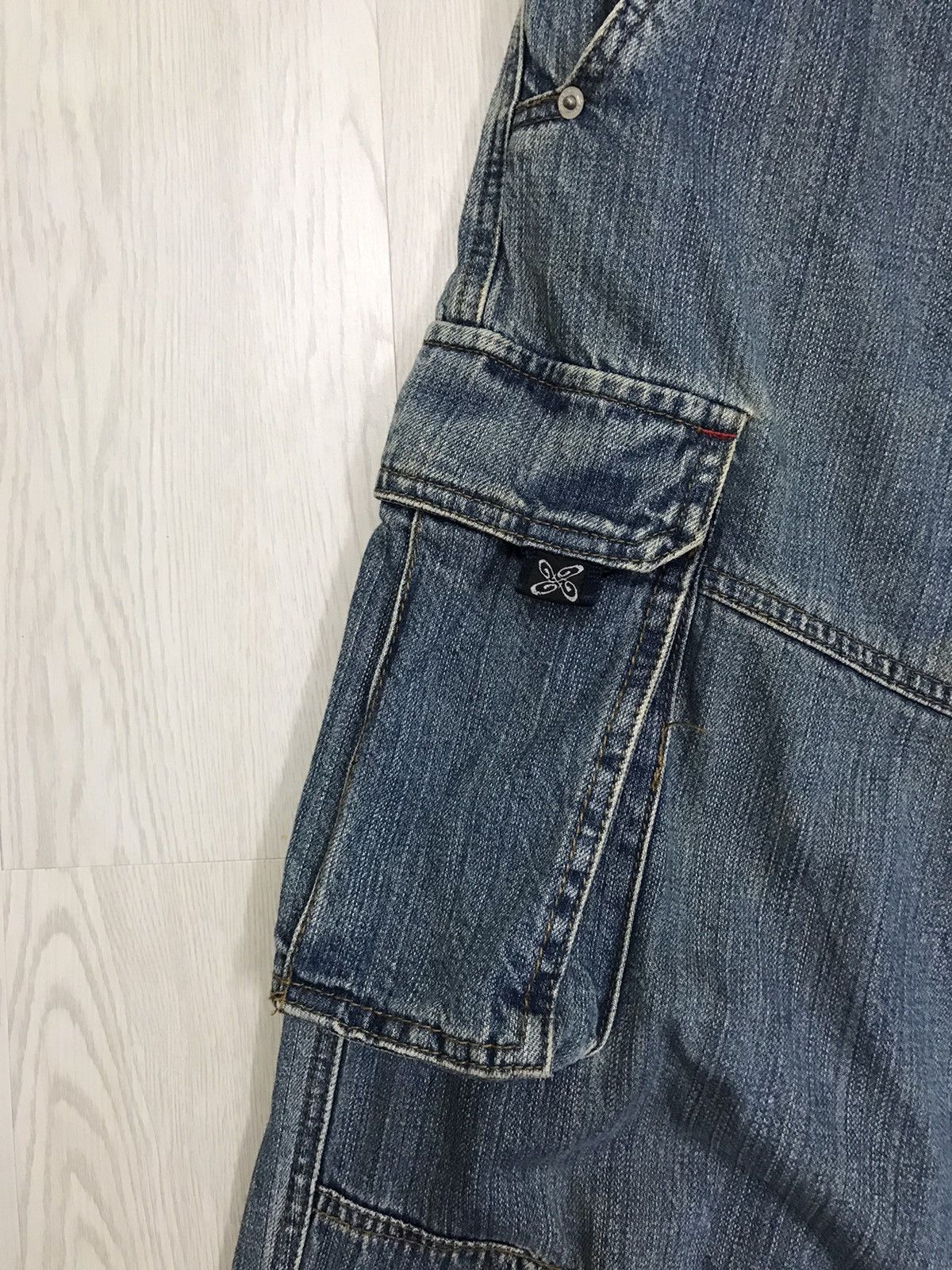 If Six Was Nine × Japanese Brand × Vintage Vintage Piko Japan Cargo Pants Hawaiian Denim Size US 36 / EU 52 - 9 Thumbnail