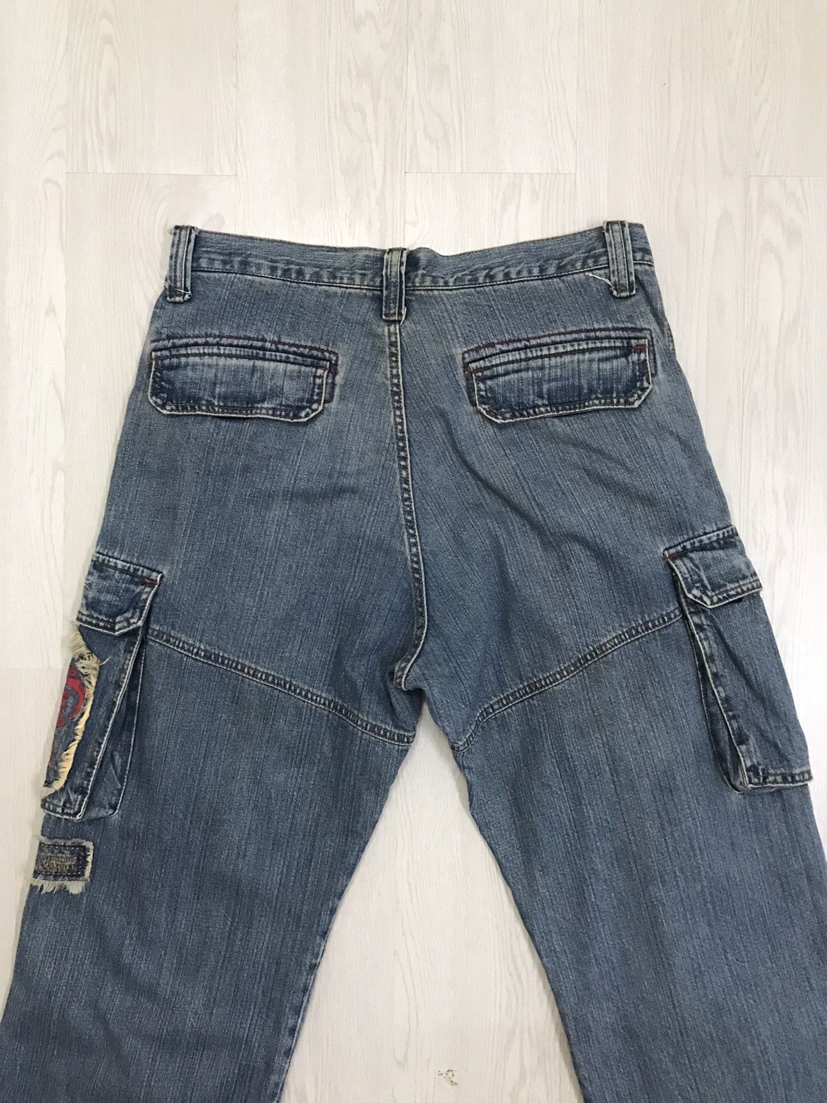 If Six Was Nine × Japanese Brand × Vintage Vintage Piko Japan Cargo Pants Hawaiian Denim Size US 36 / EU 52 - 4 Thumbnail