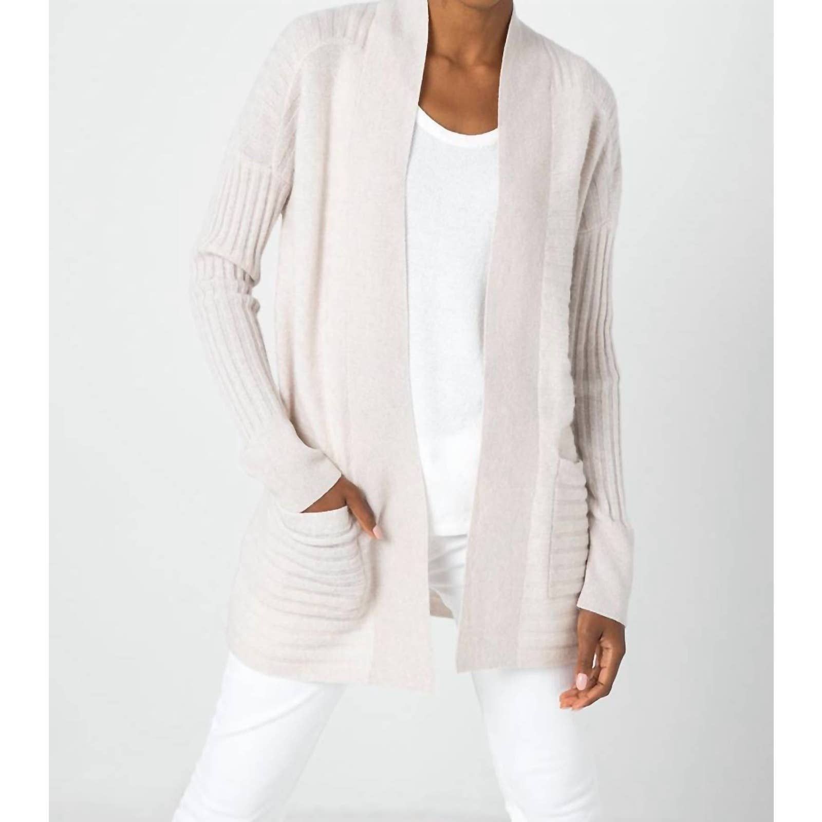 Kinross Cashmere Gathered Sleeve Cardigan (More Colors) main image 1