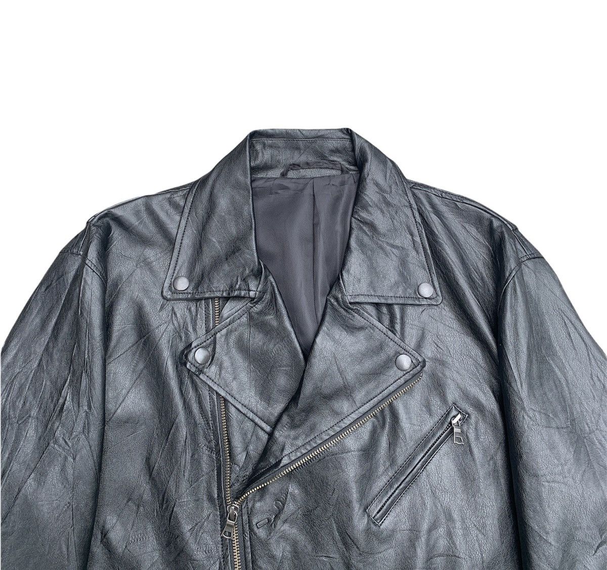 Japanese Brand × Vintage 🔥NeedGone🔥Vintage GU Leather Biker Jacket Size US L / EU 52-54 / 3 - 2 Thumbnail