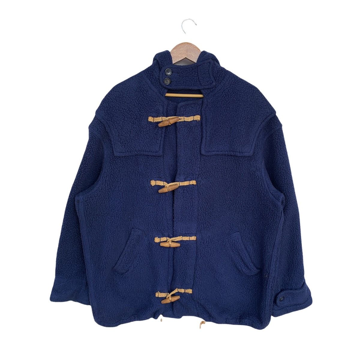 image of Sentofferbape X Post Overall Boa Duffle Coat in Navy, Men's (Size Large)