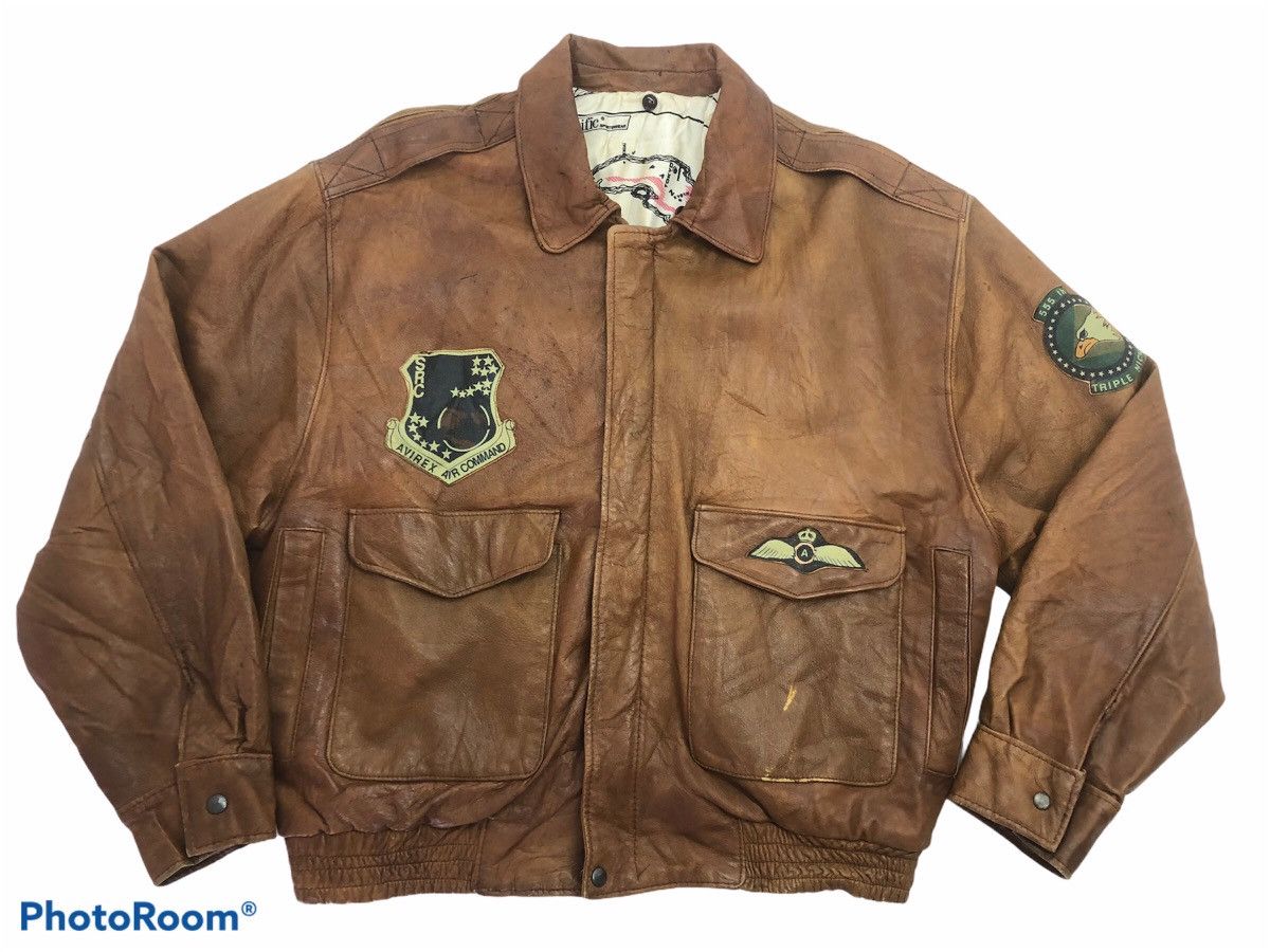 Avirex × Vintage Vintage Avirex Air Command Leather jacket Size US XL / EU 56 / 4 - 1 Thumbnail