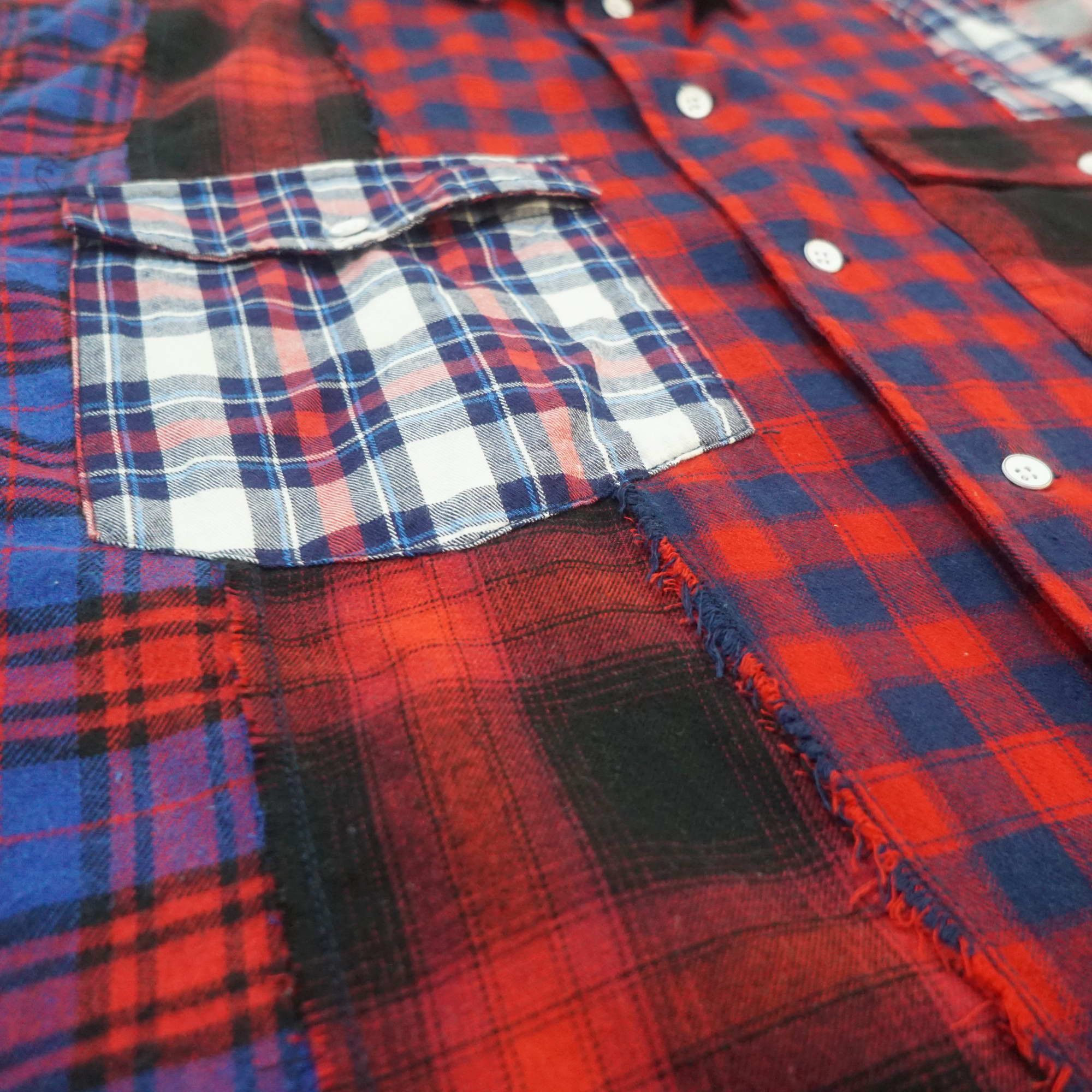 Flannel UNSTUDIED Tartan Plaid Patchwork Flannel Shirt Size US XL / EU 56 / 4 - 6 Thumbnail