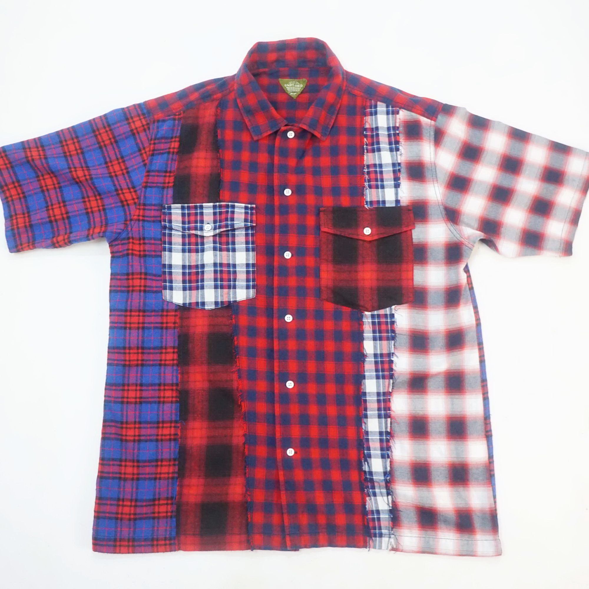 Flannel UNSTUDIED Tartan Plaid Patchwork Flannel Shirt Size US XL / EU 56 / 4 - 2 Thumbnail