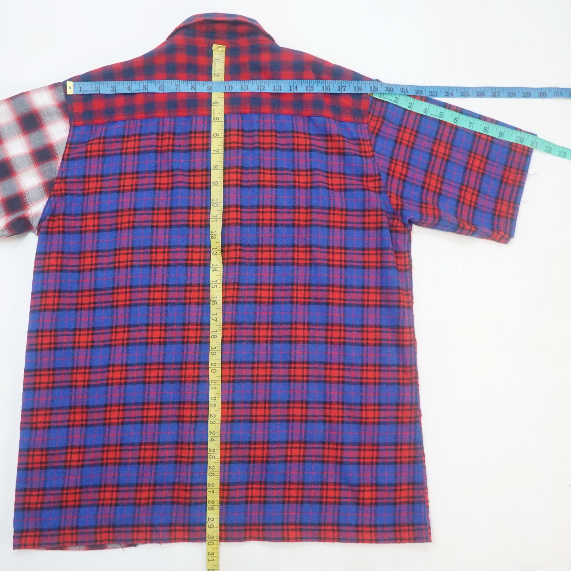 Flannel UNSTUDIED Tartan Plaid Patchwork Flannel Shirt Size US XL / EU 56 / 4 - 11 Thumbnail