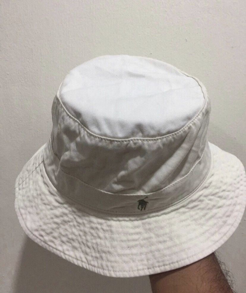 Vintage VTG Polo RL White Bucket Hat Size ONE SIZE - 3 Thumbnail
