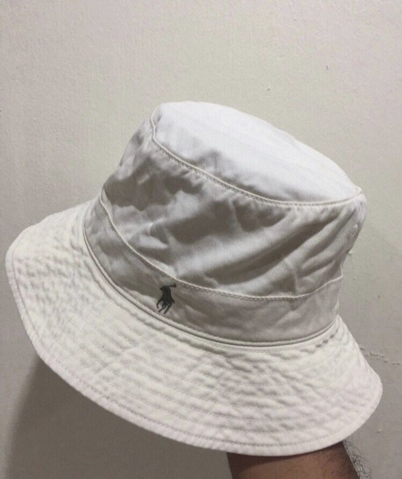 Vintage VTG Polo RL White Bucket Hat Size ONE SIZE - 2 Thumbnail