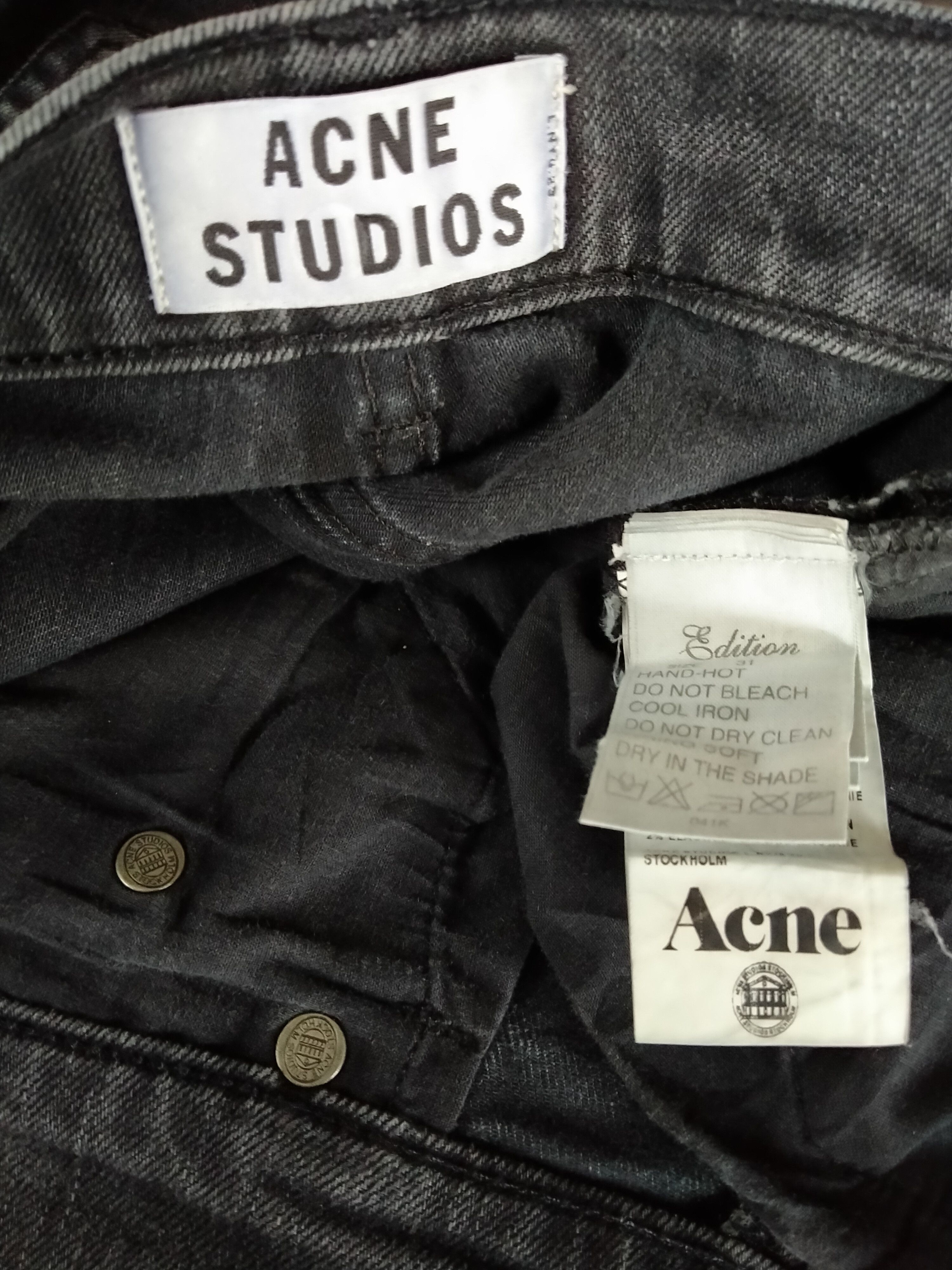 Acne Studios Vintage Acne Studio Distressed Black Faded Jeans Size US 31 - 17 Thumbnail