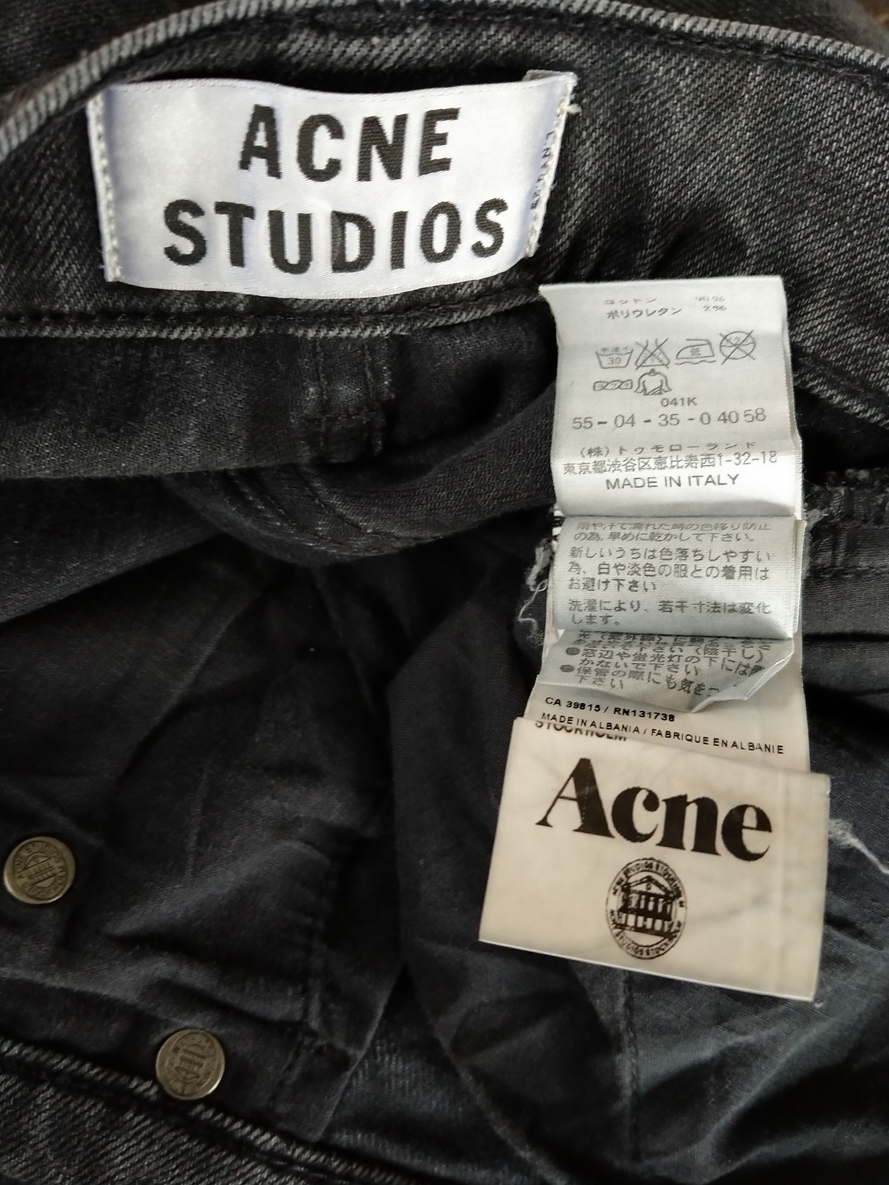 Acne Studios Vintage Acne Studio Distressed Black Faded Jeans Size US 31 - 18 Thumbnail