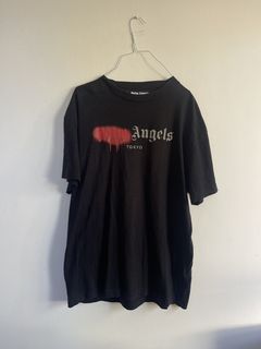 Palm Angels Tokyo Sprayed Logo Tee Black & Red