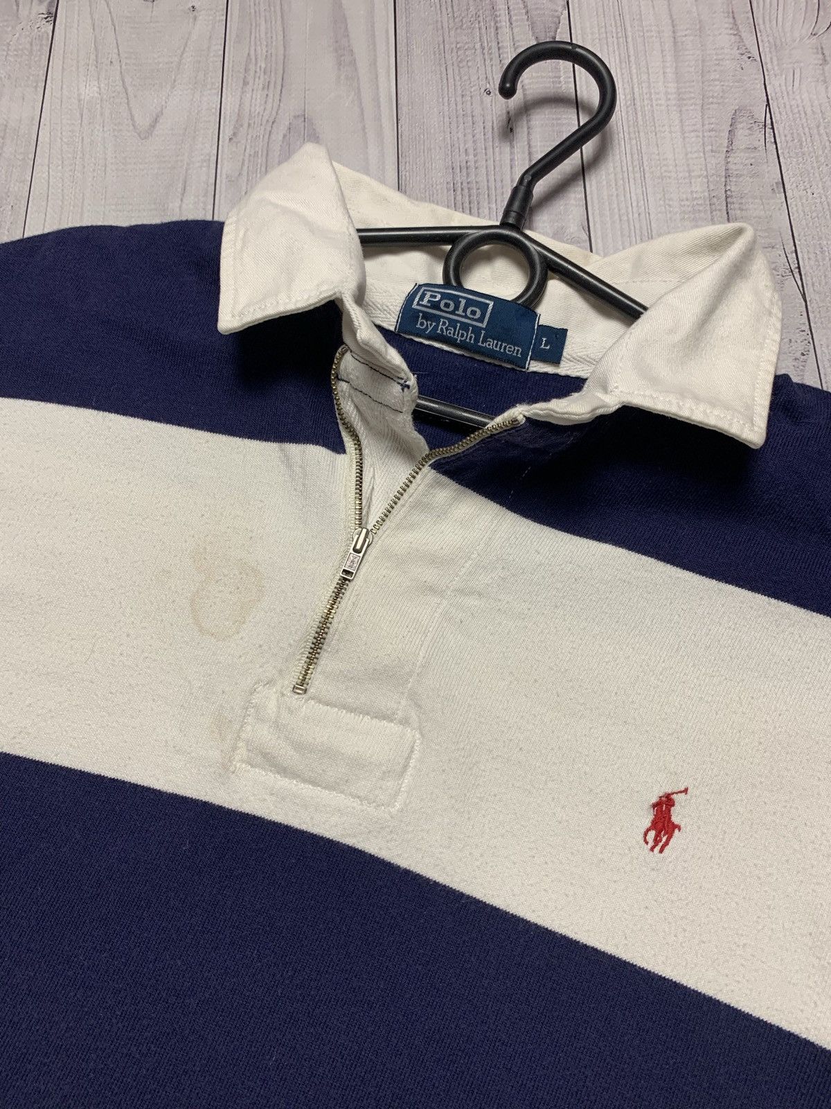 Polo Ralph Lauren × Vintage Vintage Polo Ralph Lauren rugby zip 1/4 size L Size US L / EU 52-54 / 3 - 3 Thumbnail