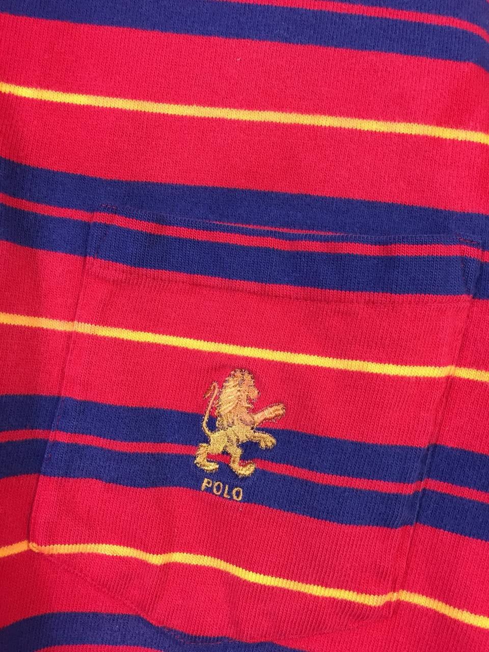 Polo Ralph Lauren Vtg 90s Polo Ralph Lauren Lion Logo Rugby Polo Tee Size US L / EU 52-54 / 3 - 5 Thumbnail