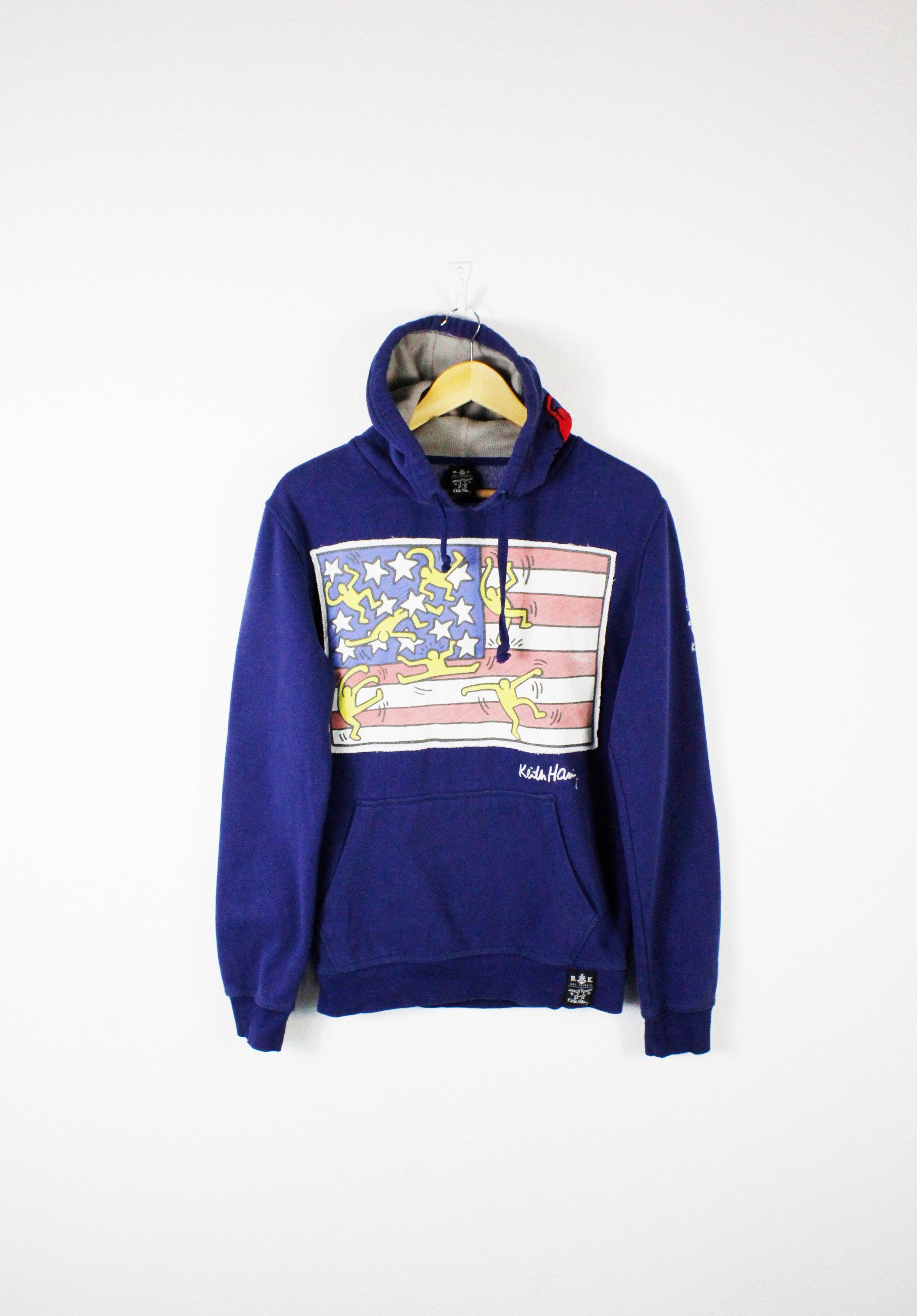Keith Haring × Vintage Vintage Keith Haring Art Tribute BK Applique USA Flag Hoodie Size US M / EU 48-50 / 2 - 1 Thumbnail