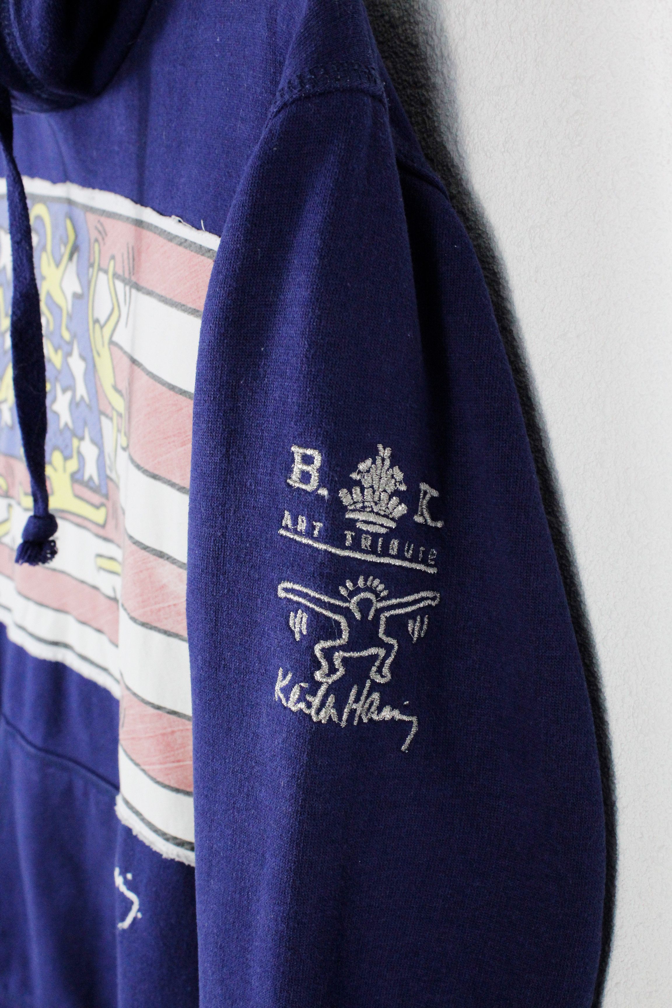 Keith Haring × Vintage Vintage Keith Haring Art Tribute BK Applique USA Flag Hoodie Size US M / EU 48-50 / 2 - 4 Thumbnail
