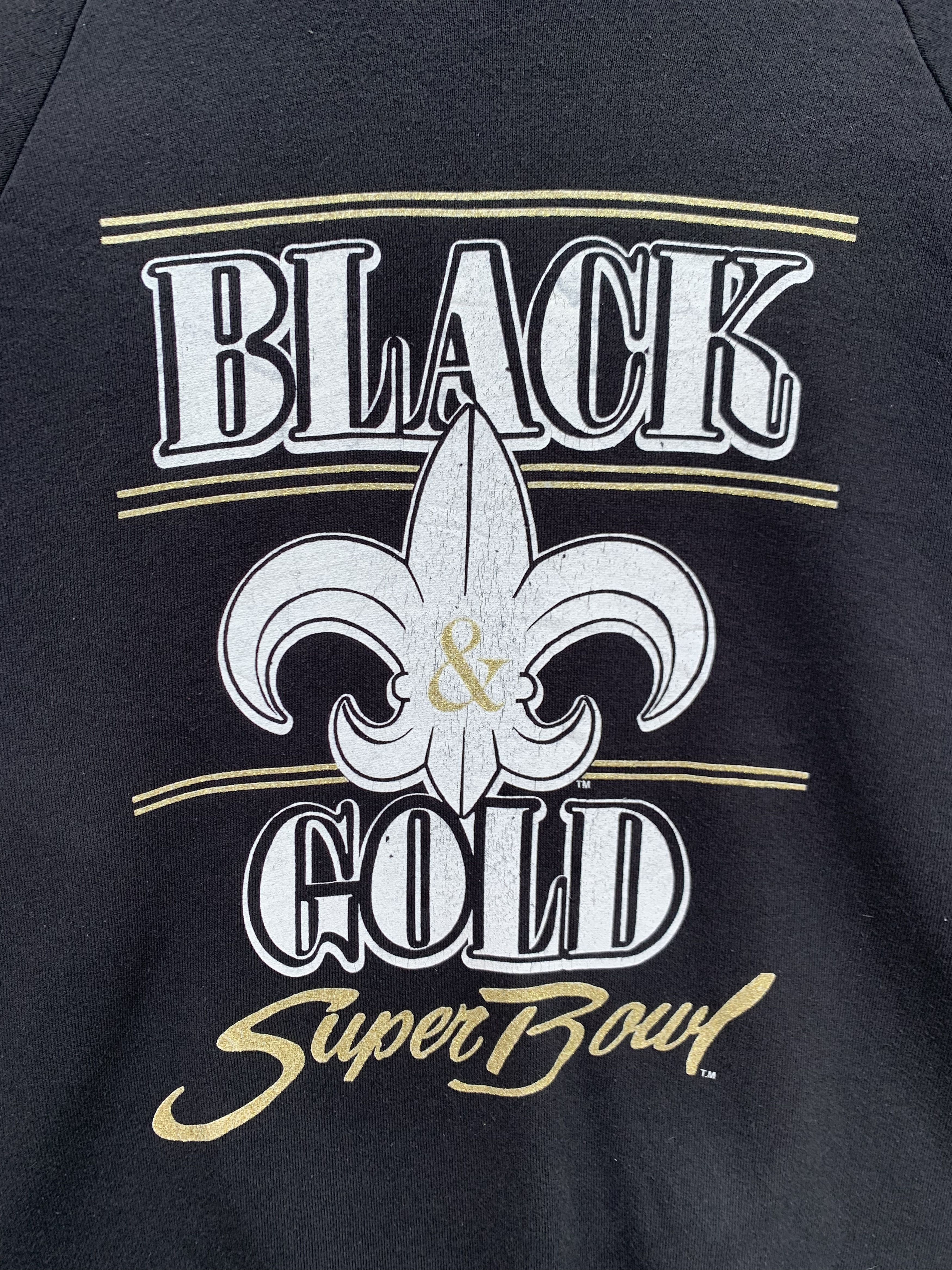 Fruit Of The Loom Vintage 90s Black & Gold Superbowl Sweatshirt Size US L / EU 52-54 / 3 - 3 Thumbnail