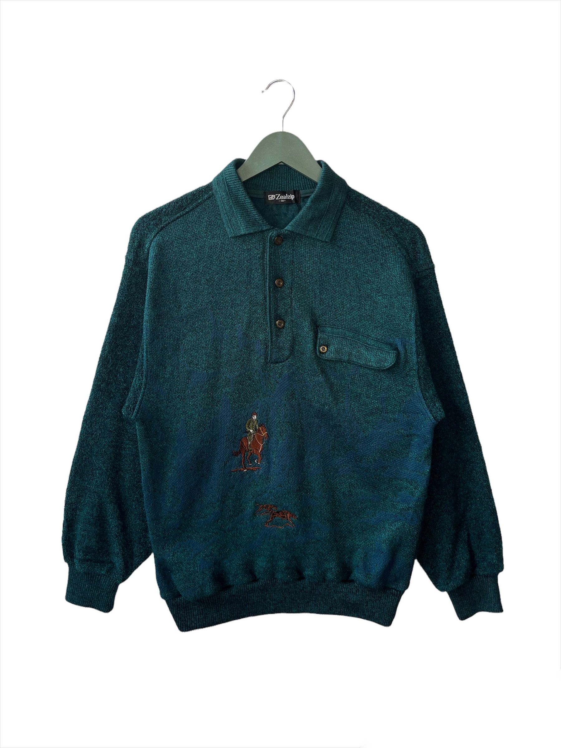 90s vintage ez by zegna zip design knit
