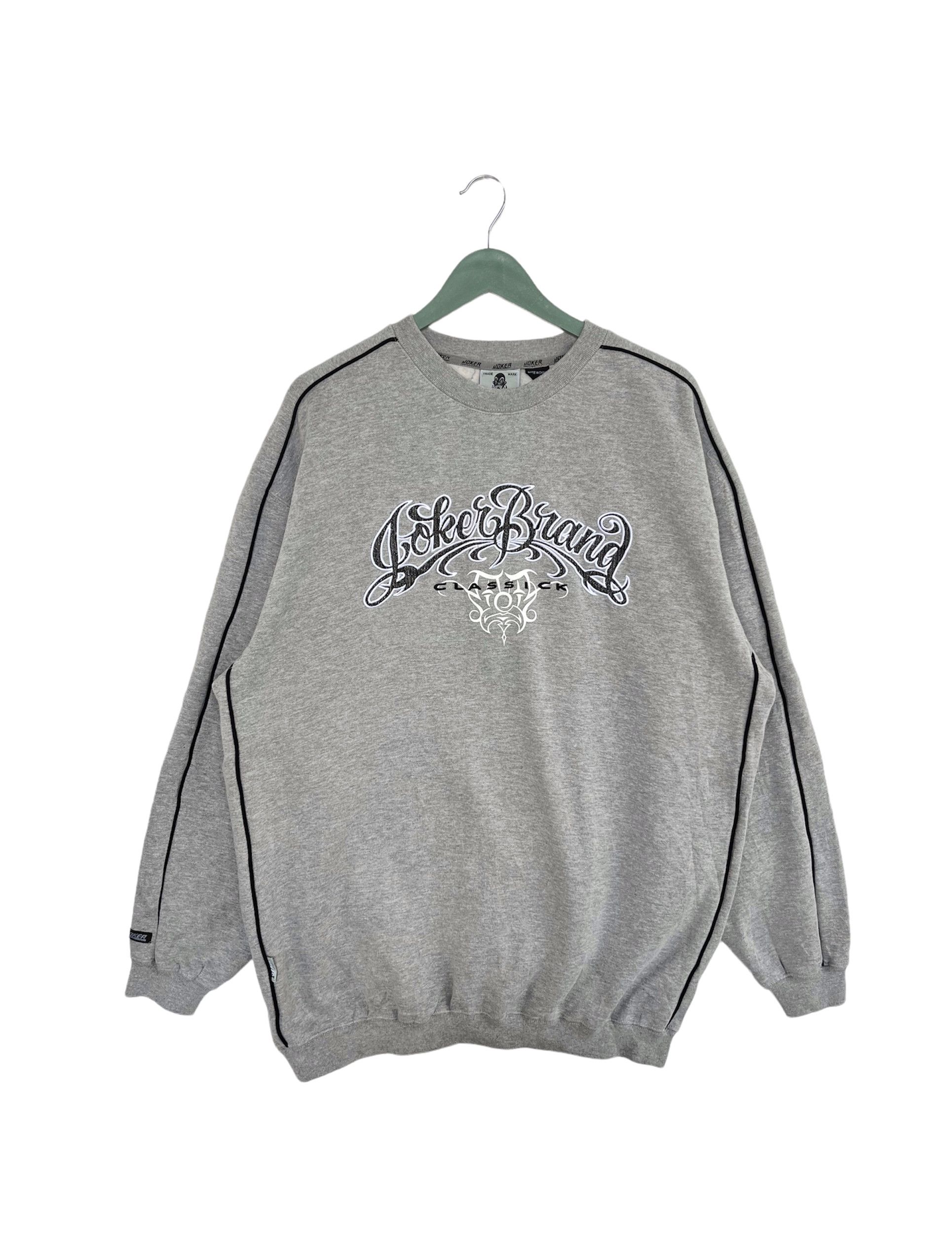 image of Vintage Y2K Joker Brand Long Sweatshirt in Grey, Men's (Size XL)