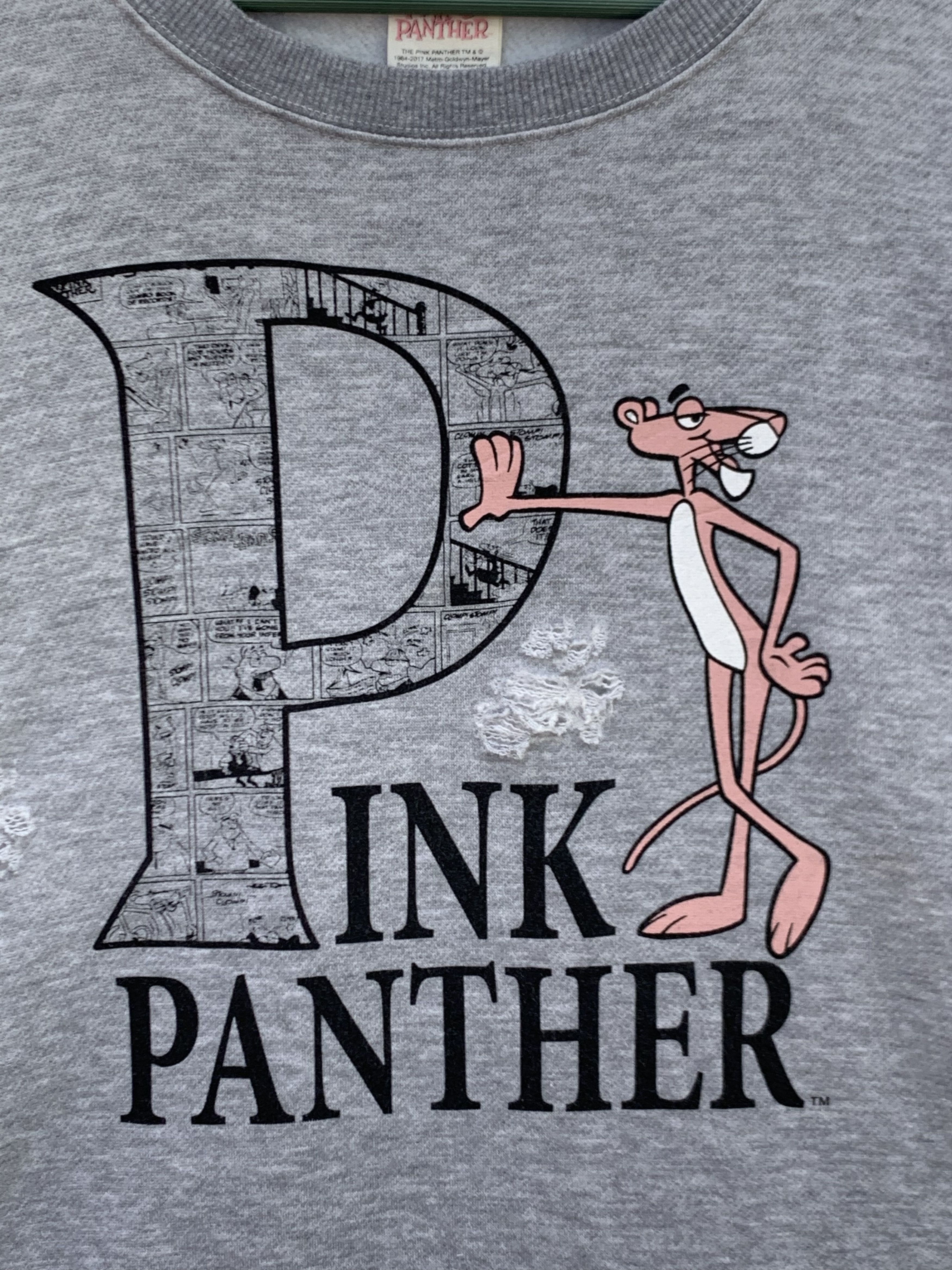 Cartoon Network × Disney Pink Panther Distress Sweatshirt Size US XXL / EU 58 / 5 - 7 Thumbnail