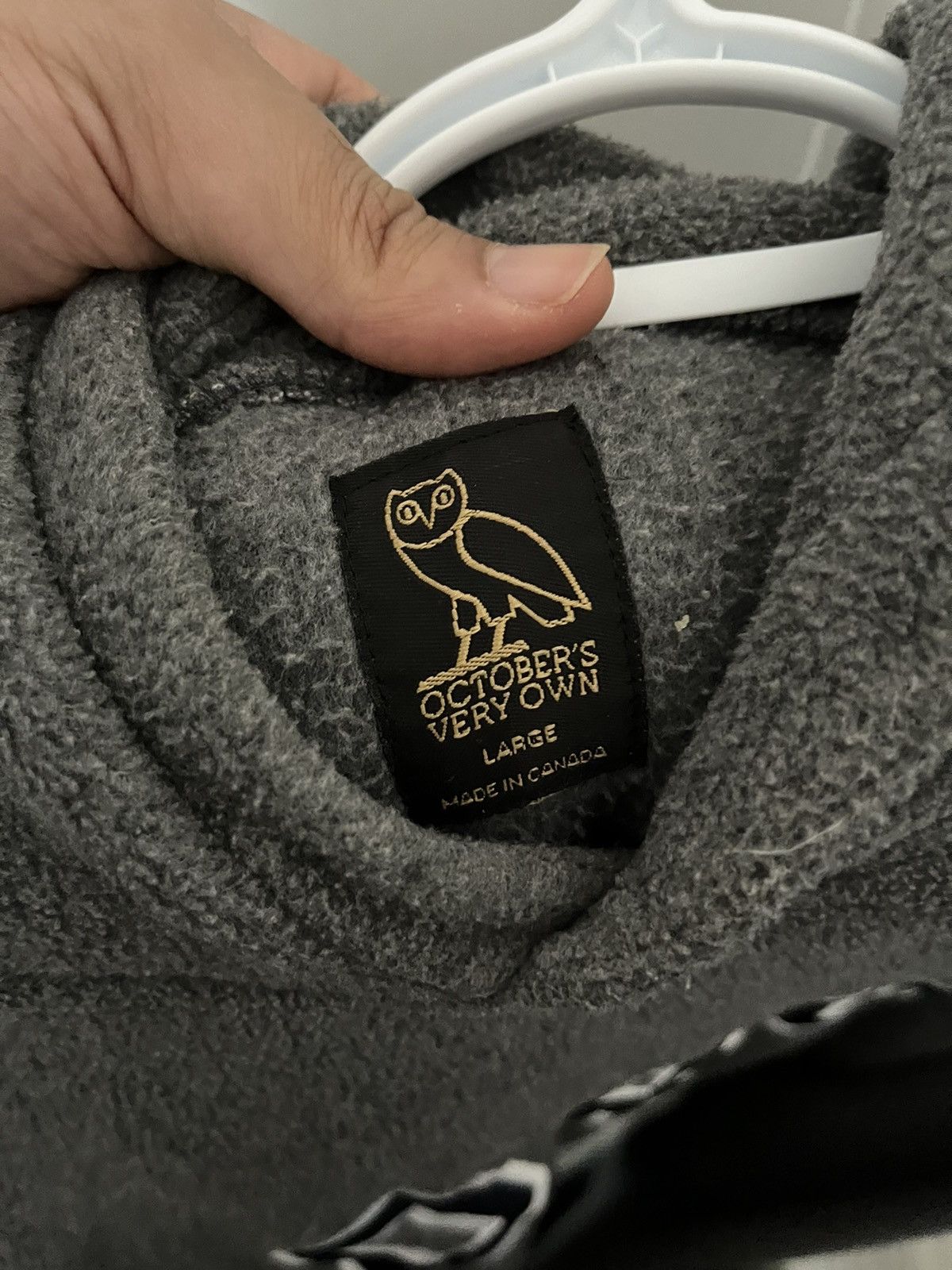 Grey ovo hoodie.