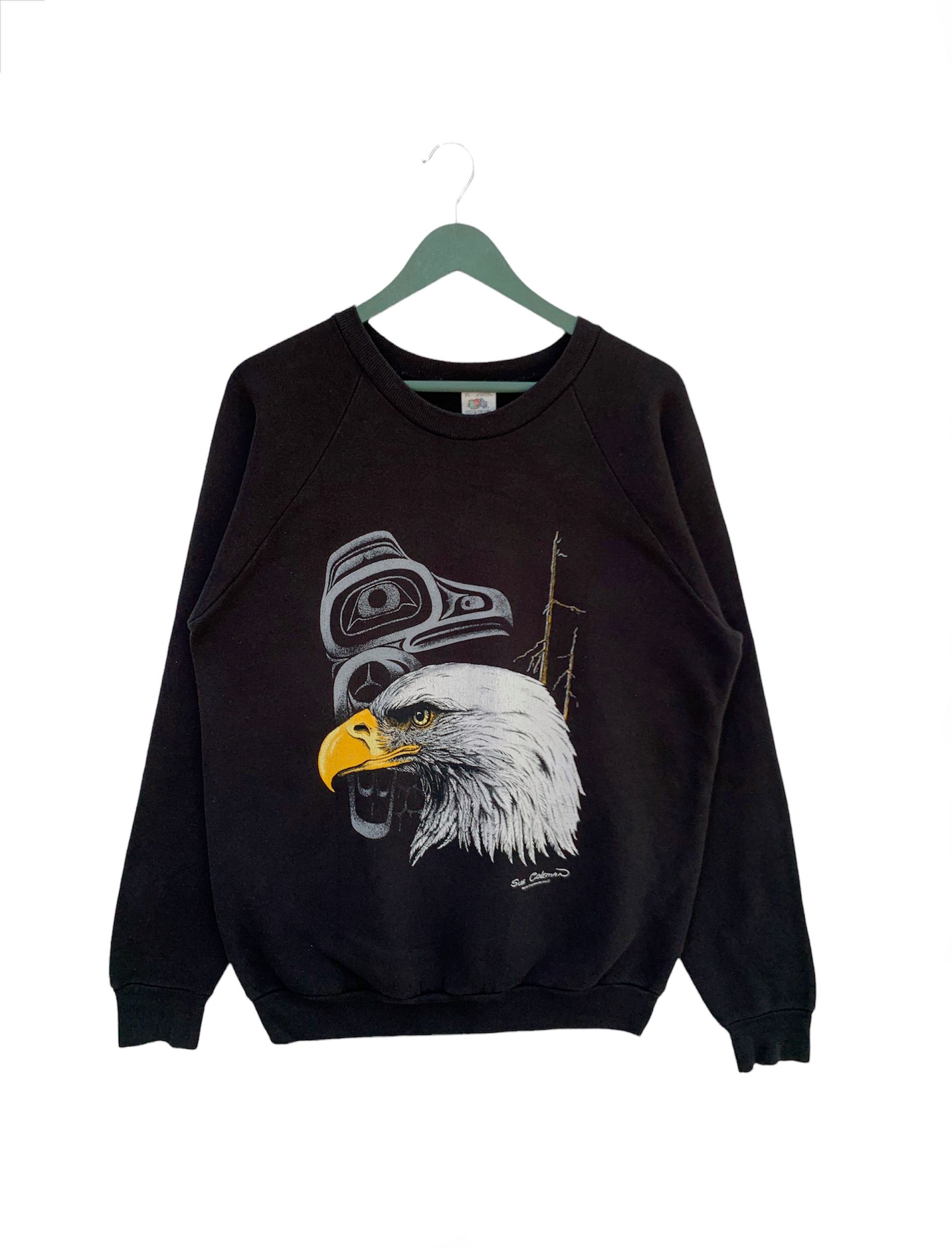 Fruit Of The Loom Vintage 90s Sue Coleman Eagles Paiting Sweatshirts Size US XL / EU 56 / 4 - 1 Thumbnail