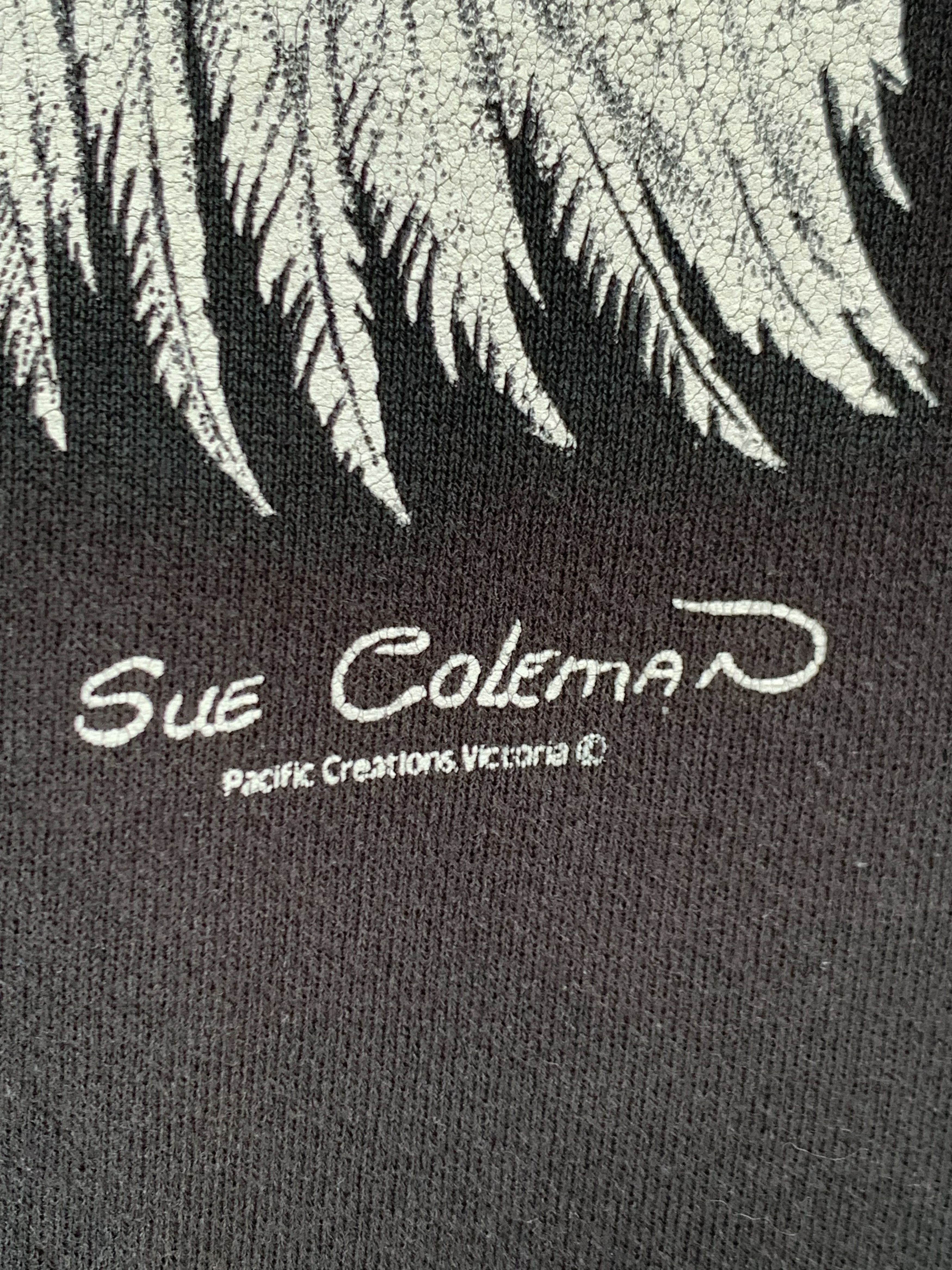 Fruit Of The Loom Vintage 90s Sue Coleman Eagles Paiting Sweatshirts Size US XL / EU 56 / 4 - 4 Thumbnail