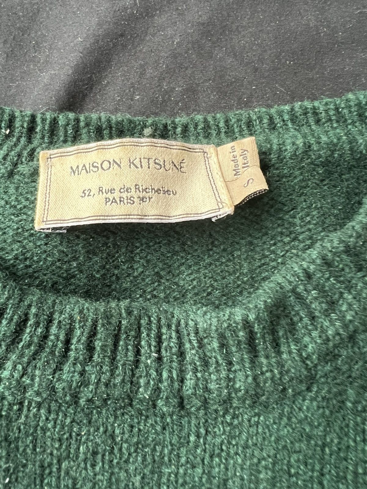 Maison Kitsune Maison Kitsune Green Lambswool Sweater Small Size US S / EU 44-46 / 1 - 3 Thumbnail