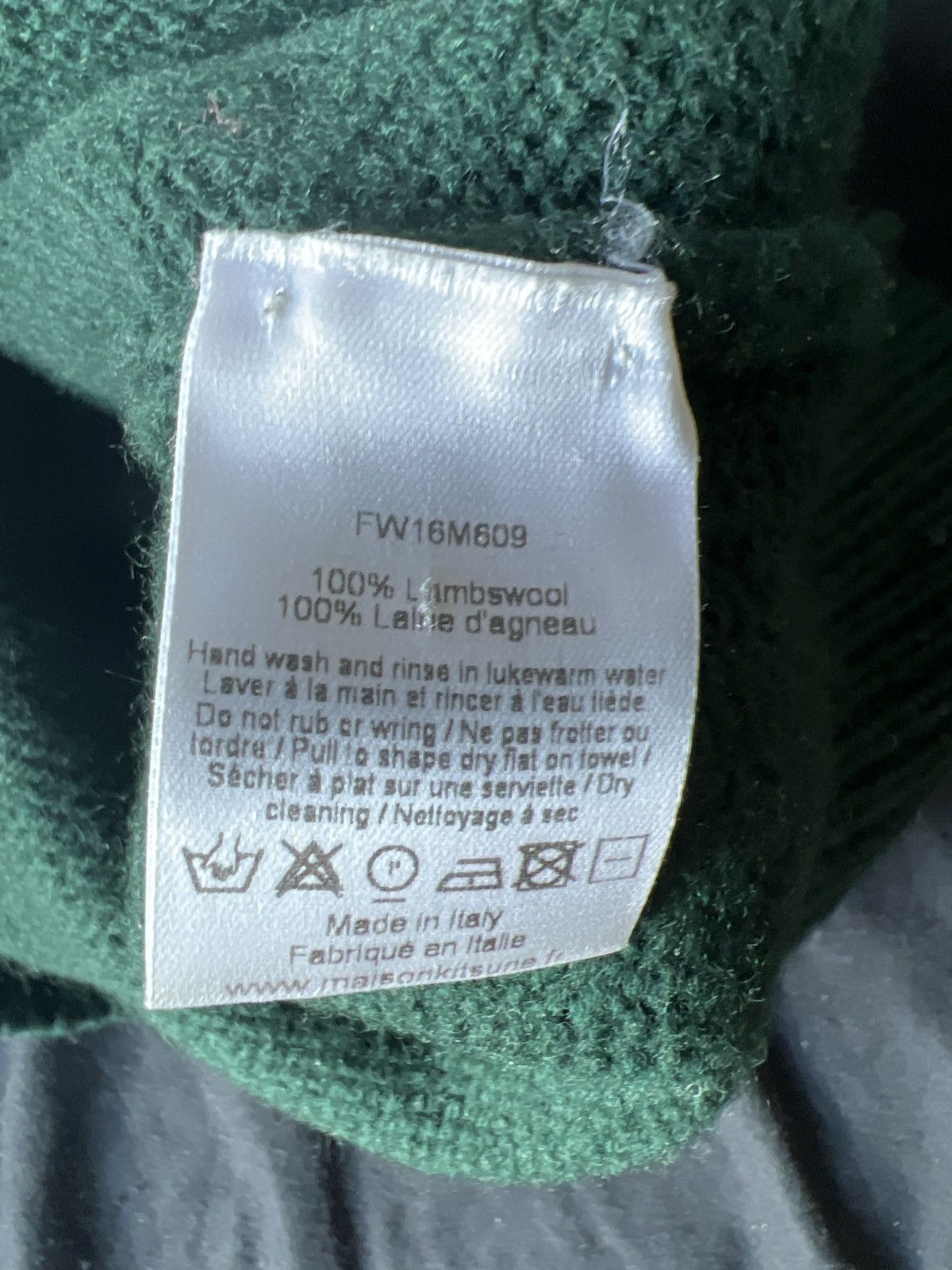 Maison Kitsune Maison Kitsune Green Lambswool Sweater Small Size US S / EU 44-46 / 1 - 4 Thumbnail