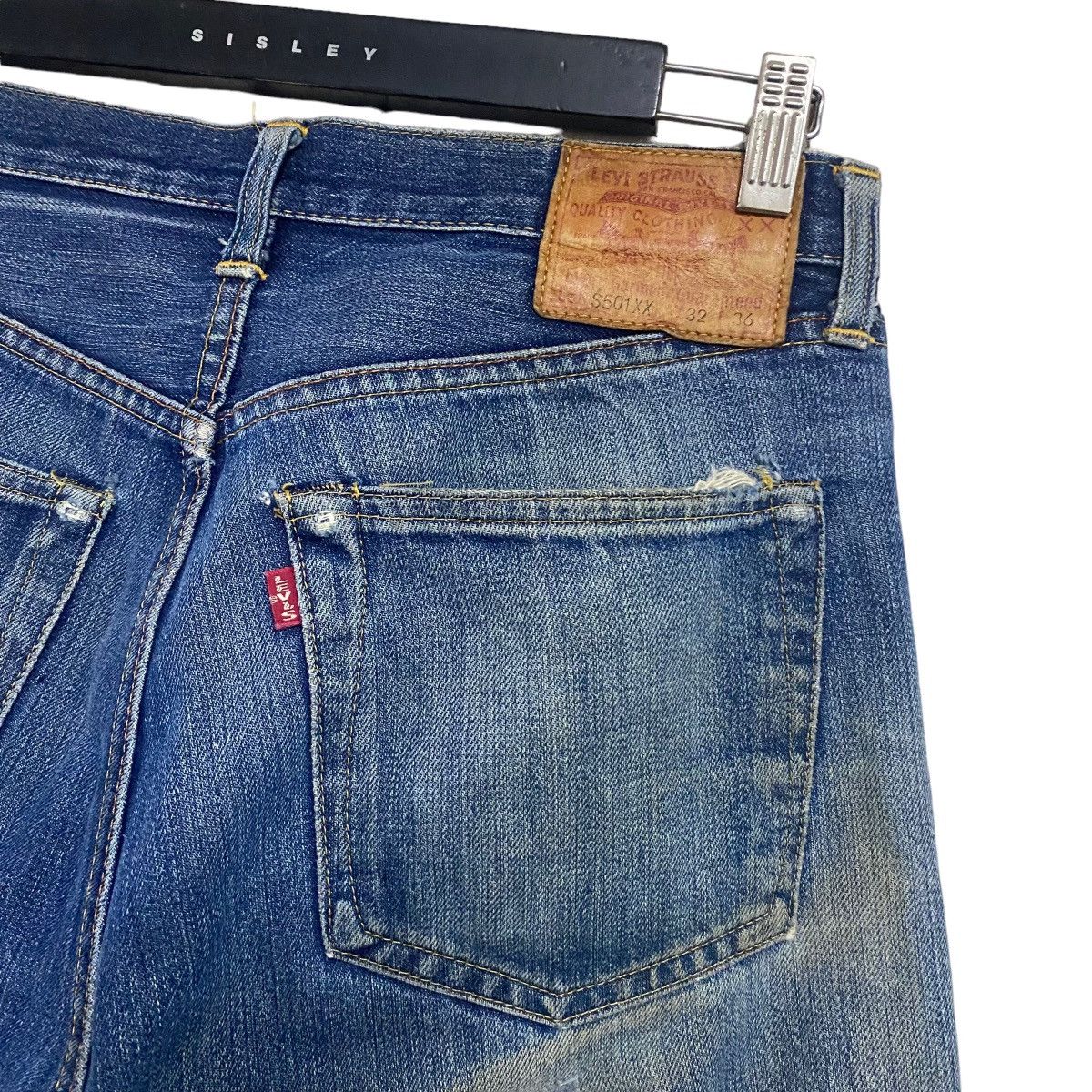 Levi's Vintage Levis S501XX Big E Redline Jeans Distressed Size US 31 - 13 Thumbnail