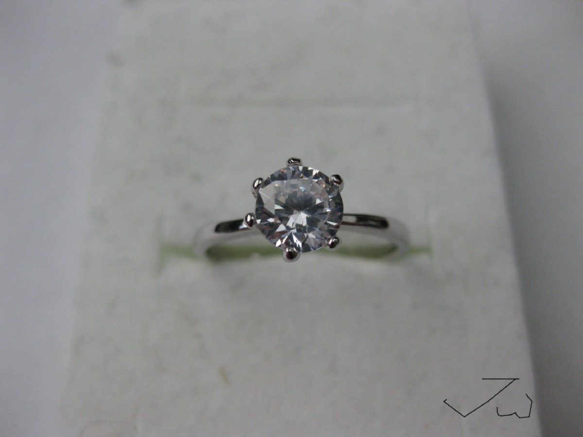Jewelry x Vintage Clear Cz Ring - Size 8.5 in Silver, Men's