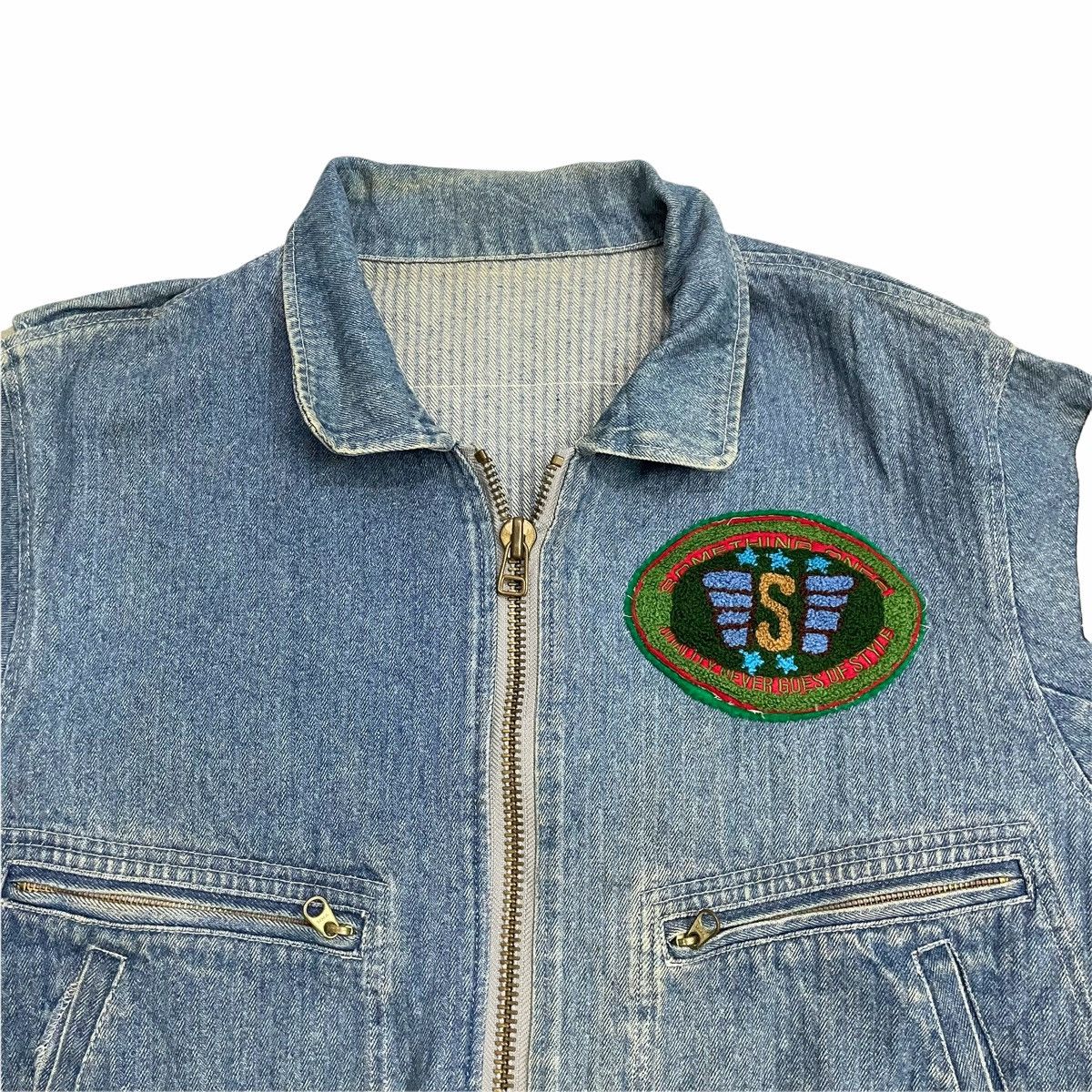 Japanese Brand RARE 💥80s Edwin Something Bomber Denim Jacket Size US L / EU 52-54 / 3 - 6 Thumbnail