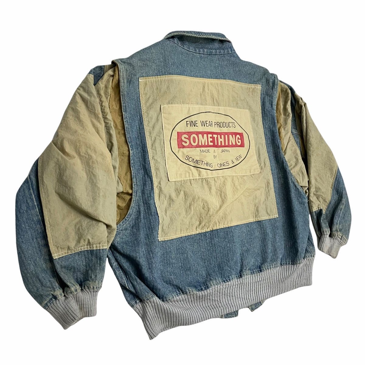 Japanese Brand RARE 💥80s Edwin Something Bomber Denim Jacket Size US L / EU 52-54 / 3 - 3 Thumbnail