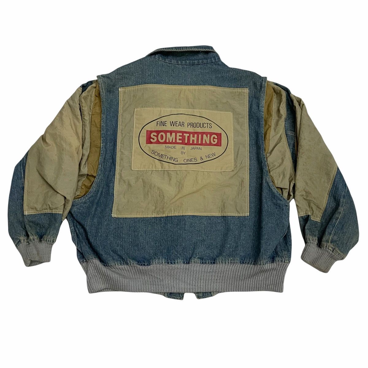 Japanese Brand RARE 💥80s Edwin Something Bomber Denim Jacket Size US L / EU 52-54 / 3 - 1 Thumbnail