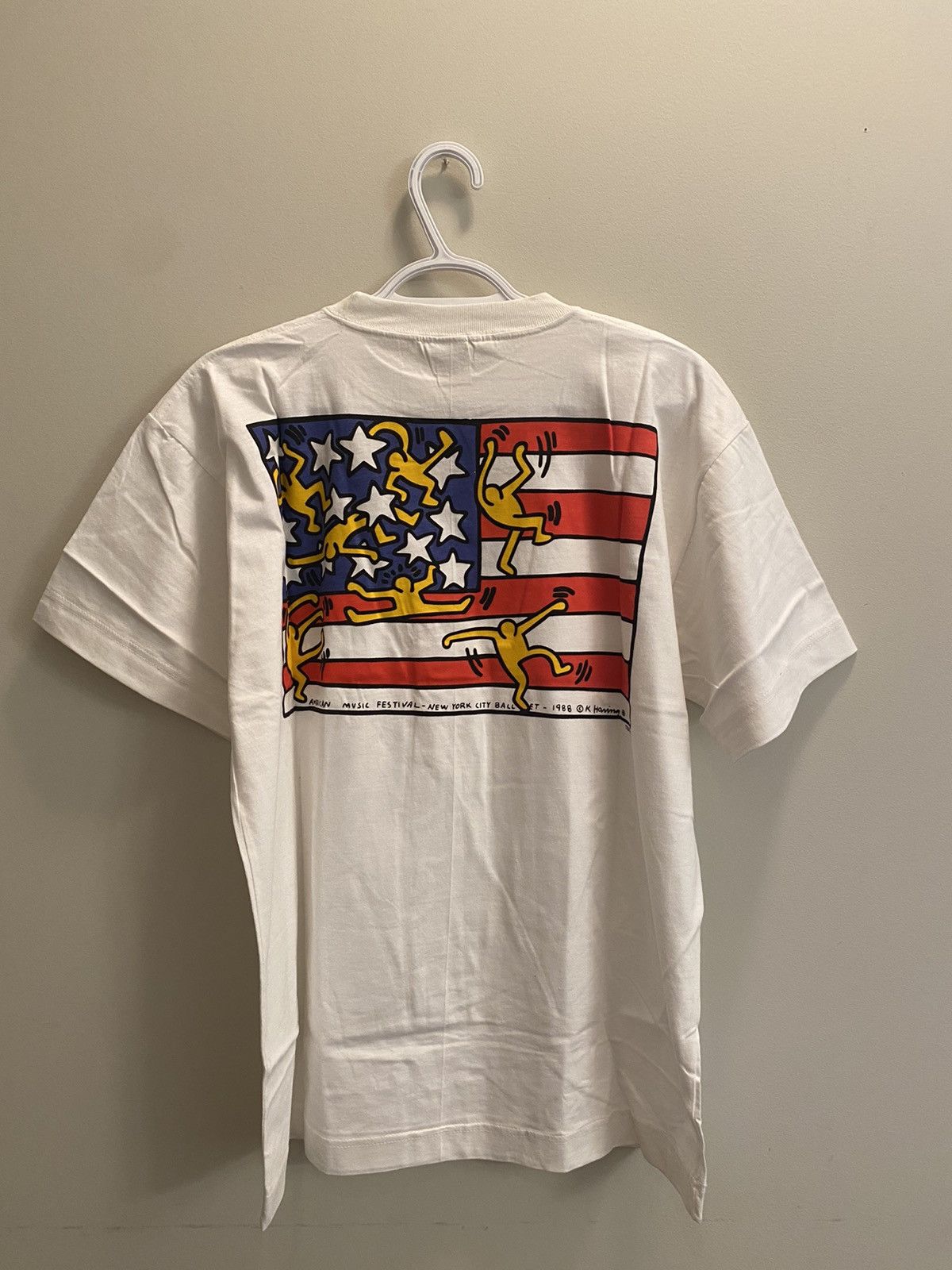 Vintage VINTAGE 90’s KEITH HARING AMERICAN FLAG SHIRT | Grailed