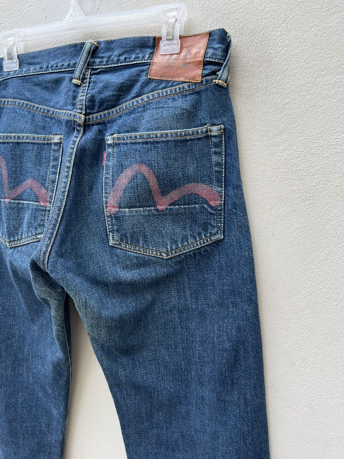Vintage 2000s Evisu Japan Faded Blue Denim Selvedge Jeans