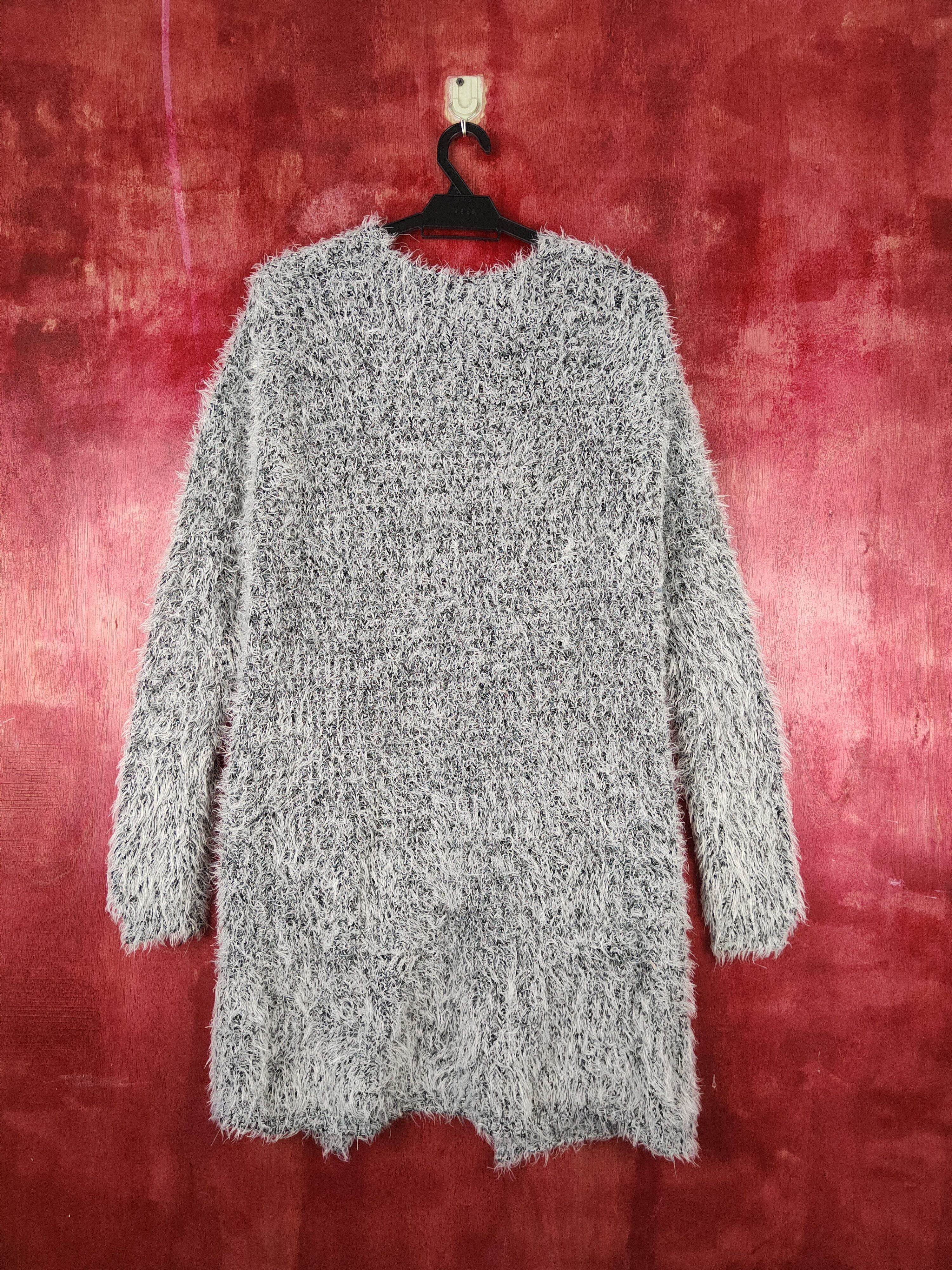 Homespun Knitwear Park Girl White/Black Shag Shaggy Fur Mohair Knitwear #S806 Size XL / US 12-14 / IT 48-50 - 7 Thumbnail