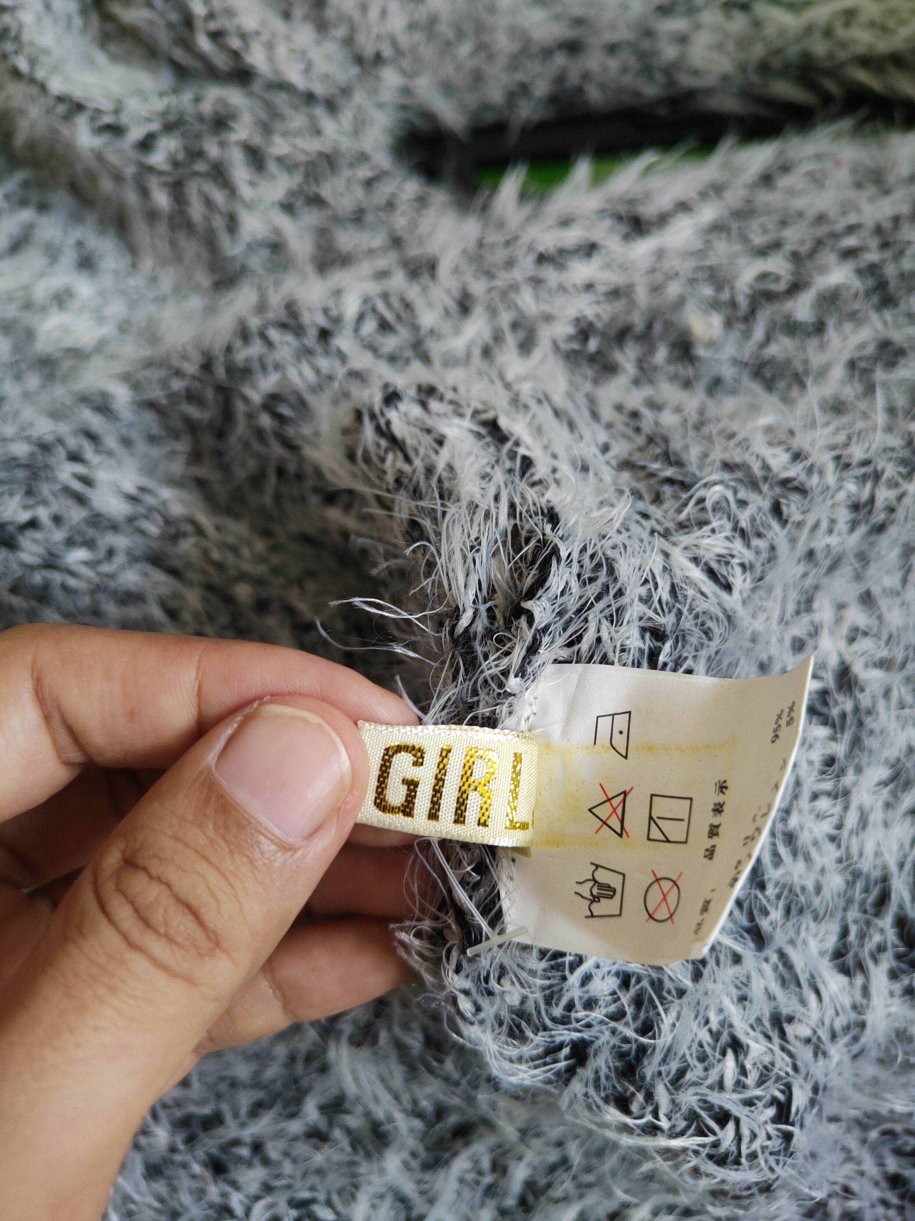 Homespun Knitwear Park Girl White/Black Shag Shaggy Fur Mohair Knitwear #S806 Size XL / US 12-14 / IT 48-50 - 10 Thumbnail