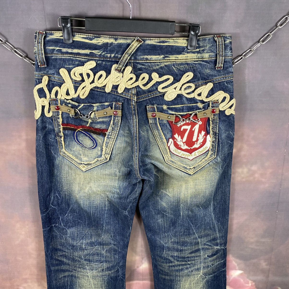 If Six Was Nine Vintage Red Papper Spell out Nice Design Denim Jeans Size US 33 - 6 Thumbnail
