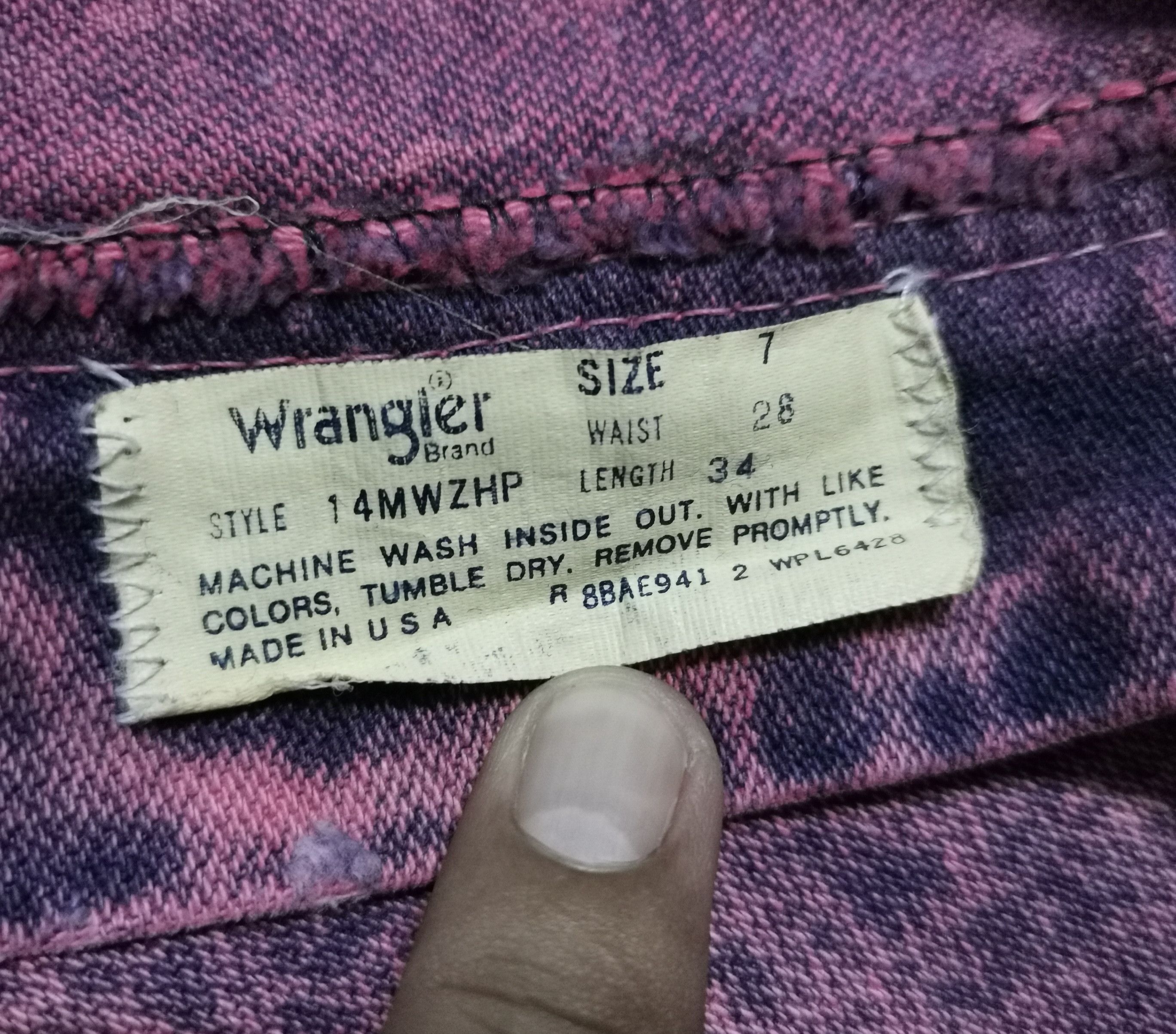 Vintage Vintage Wrangler Acid Wash Distressed Denim Size US 28 / EU 44 - 6 Thumbnail