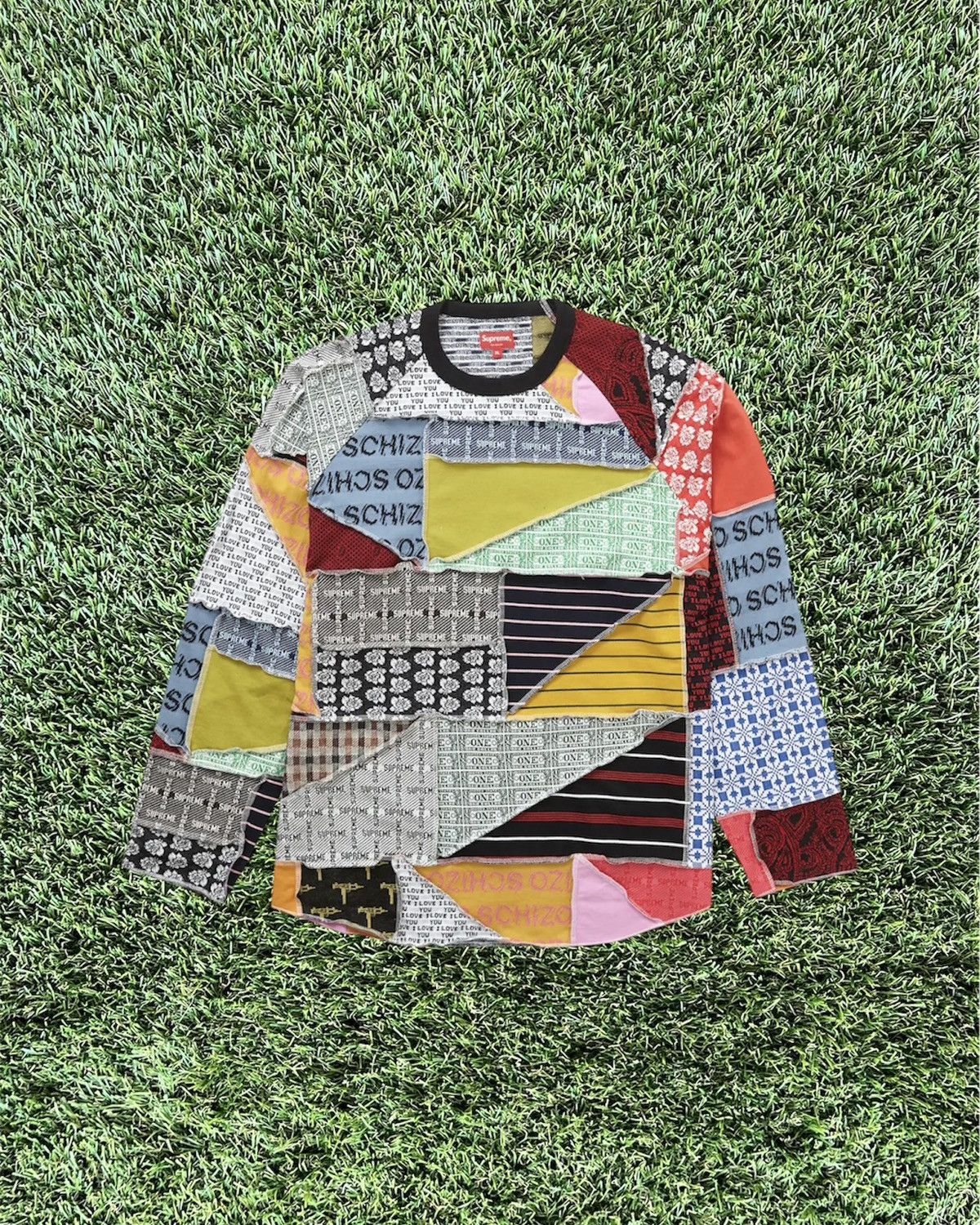 Supreme Supreme Patchwork Jacquard L/S Top Size Medium | Grailed