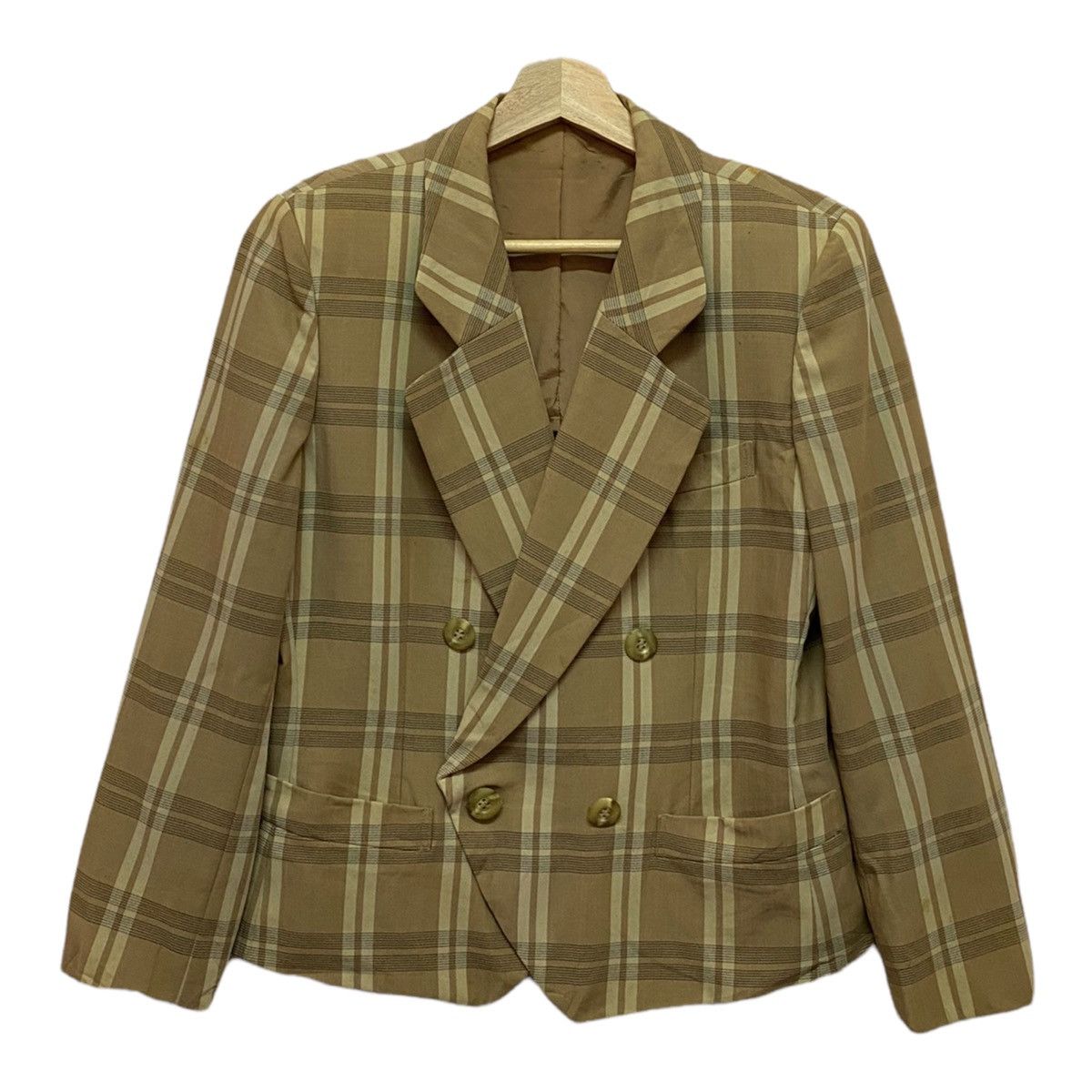Burberry × Burberry Prorsum × Vintage 🔥BURBERRY PRORSUM CHECKED DOUBLE BREASTED JACKET Size US S / EU 44-46 / 1 - 8 Thumbnail