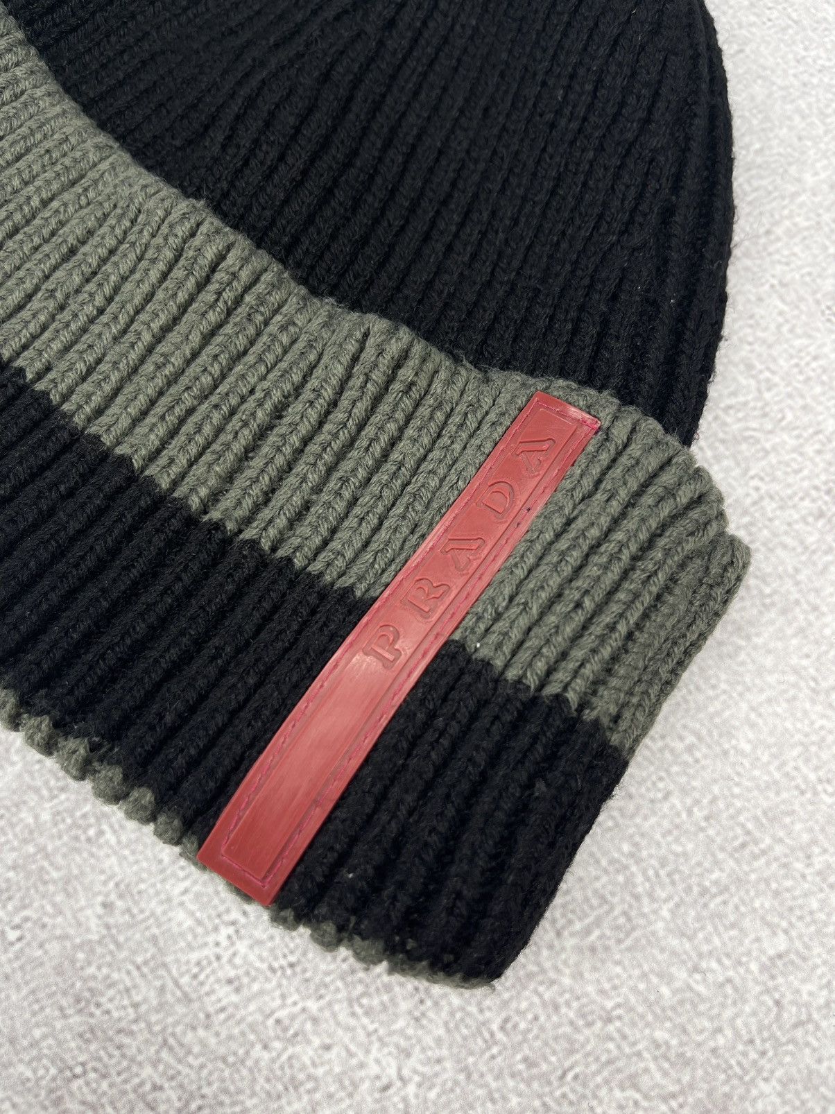 Prada Vintage Prada Red Tab Beanie Hat Luxury Size ONE SIZE - 5 Thumbnail