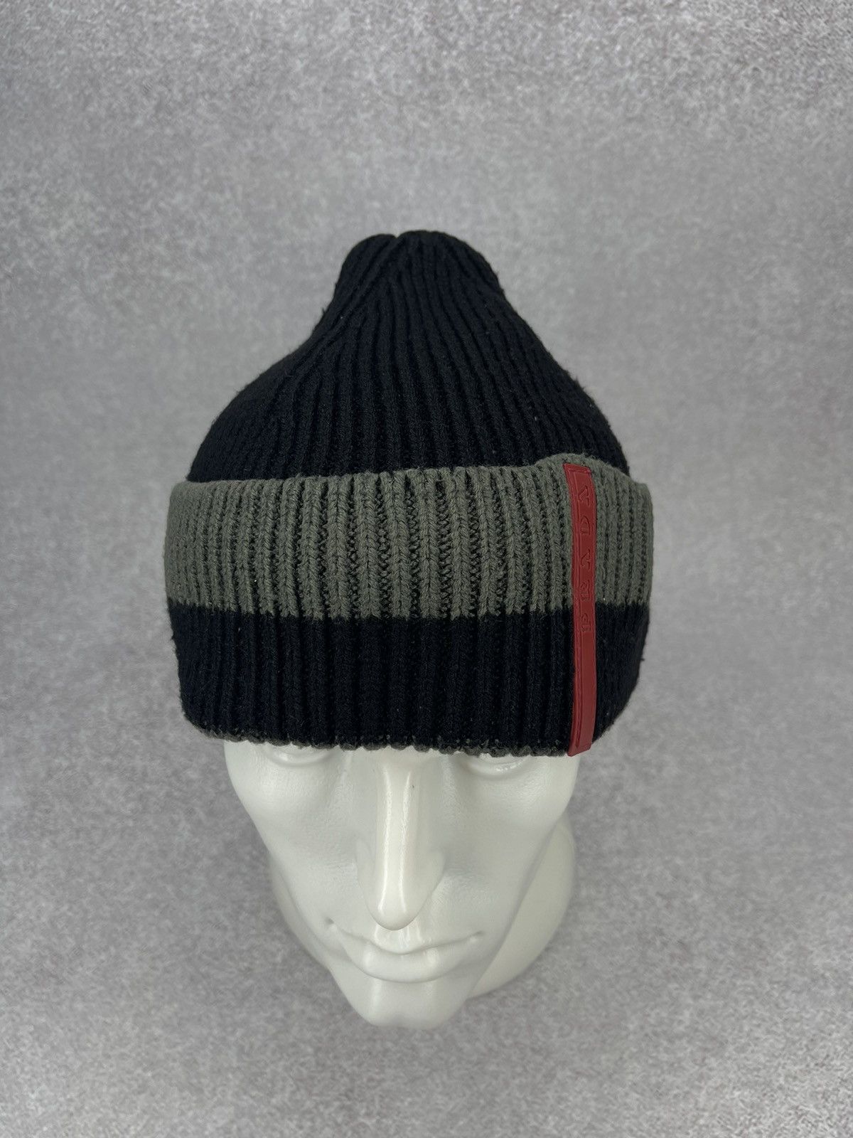 Prada Vintage Prada Red Tab Beanie Hat Luxury Size ONE SIZE - 3 Thumbnail
