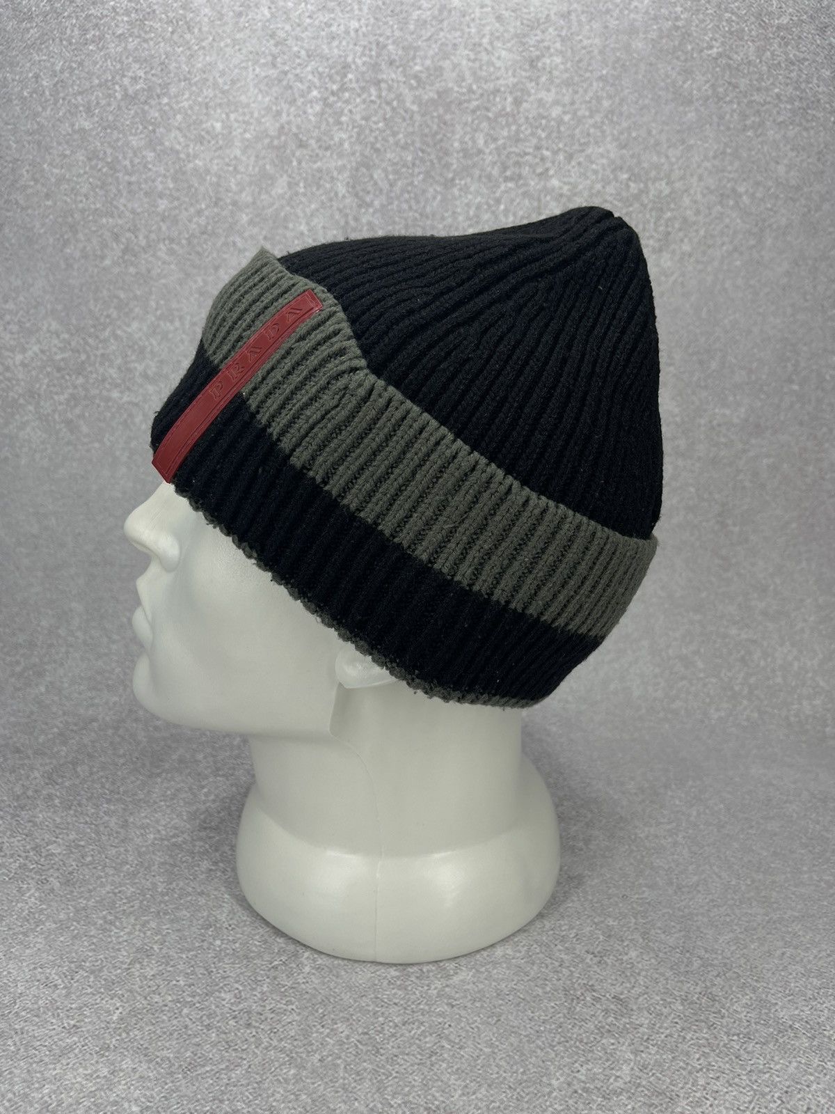 Prada Vintage Prada Red Tab Beanie Hat Luxury Size ONE SIZE - 4 Thumbnail