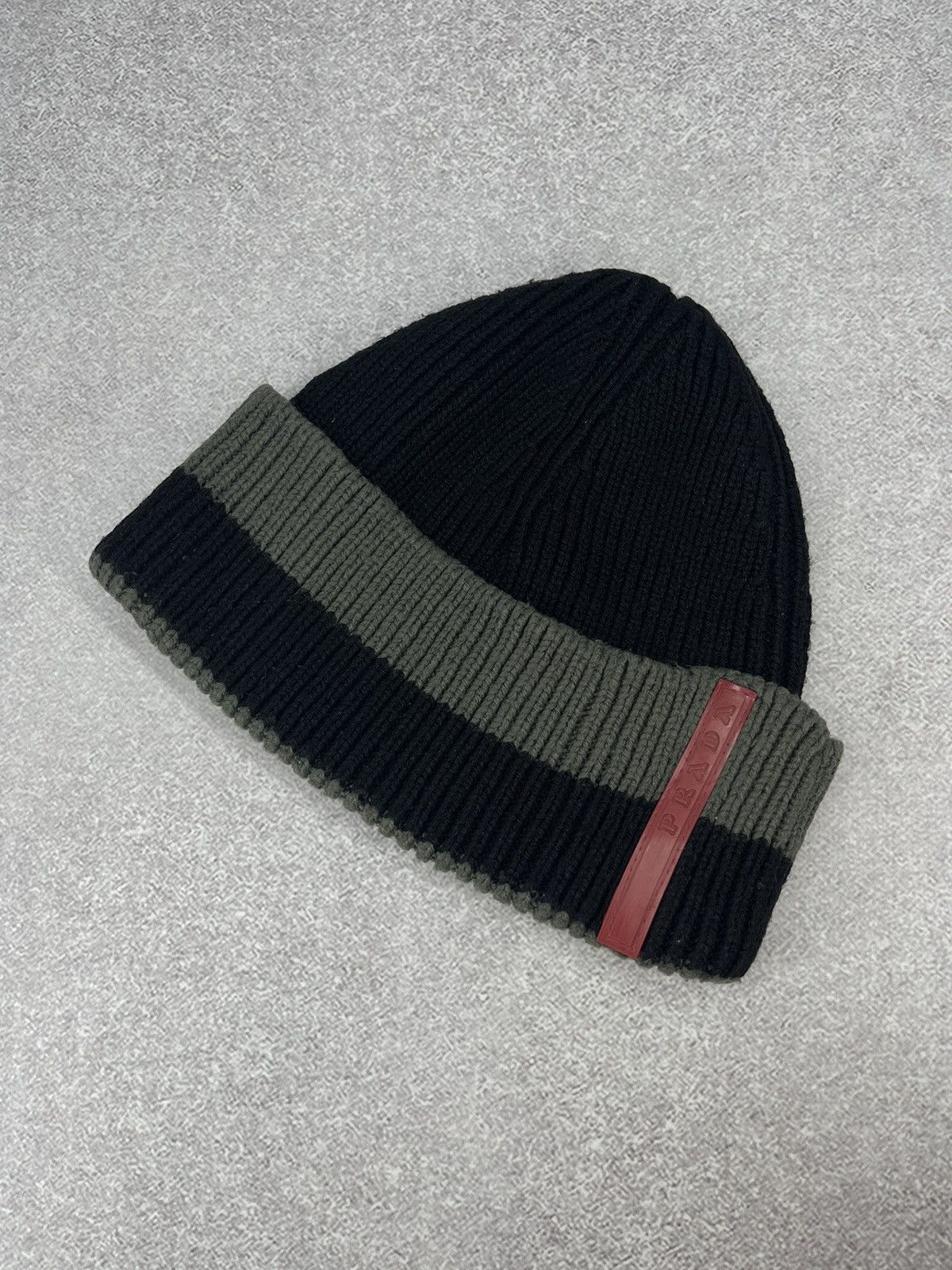 Prada Vintage Prada Red Tab Beanie Hat Luxury Size ONE SIZE - 6 Thumbnail