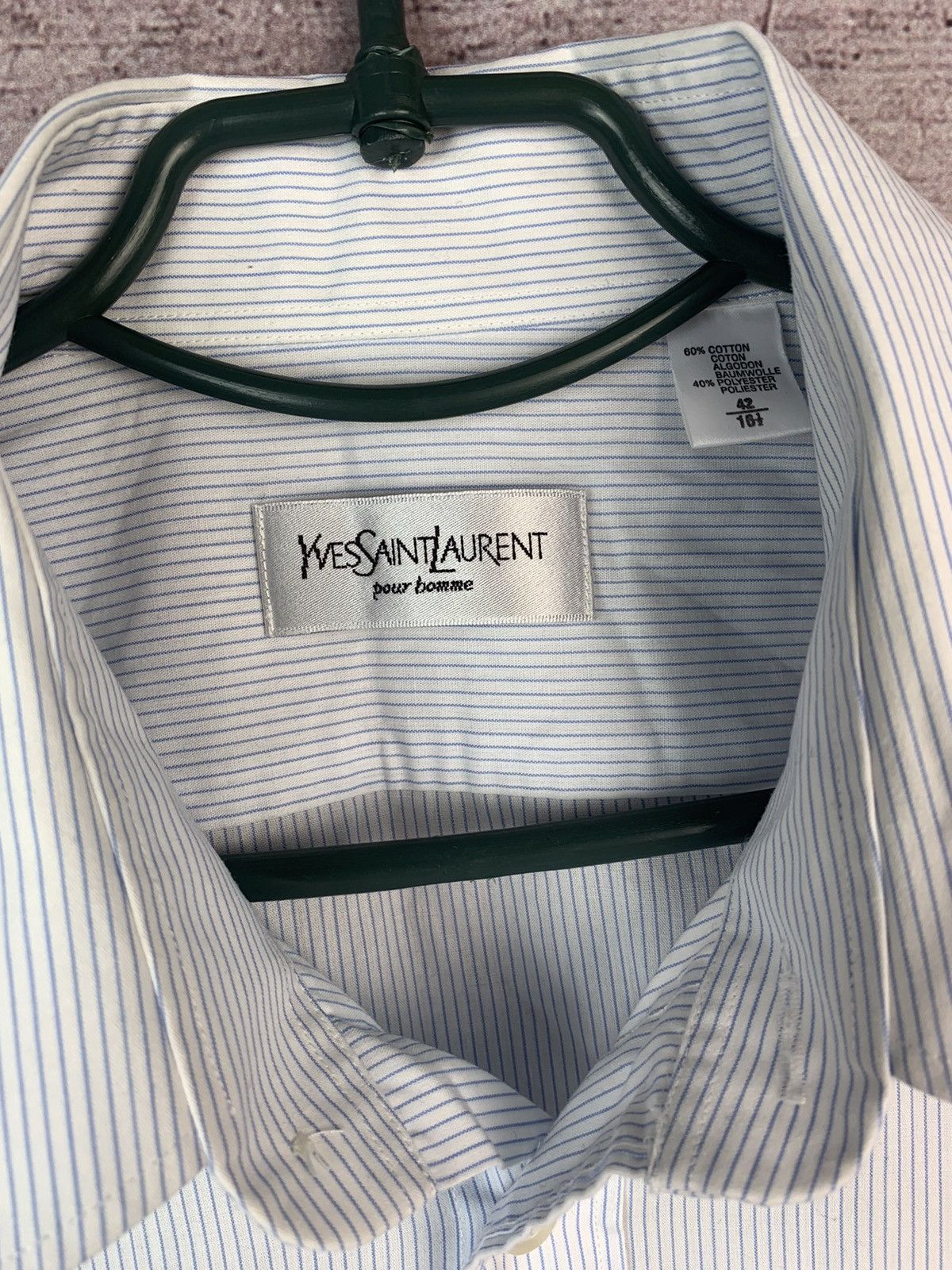 Yves Saint Laurent Yves Saint Laurent YSL Vintage Mens Long Sleeve Shirt Size US L / EU 52-54 / 3 - 5 Thumbnail