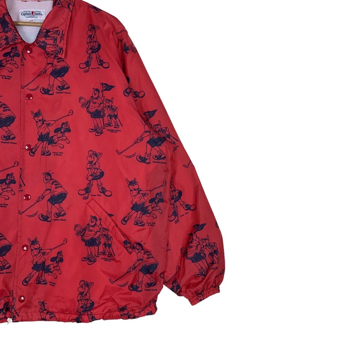 Vintage VINTAGE CAPTAIN SANTA FULLPRINT WINDBREAKER JACKET IN RED Size US L / EU 52-54 / 3 - 3 Thumbnail