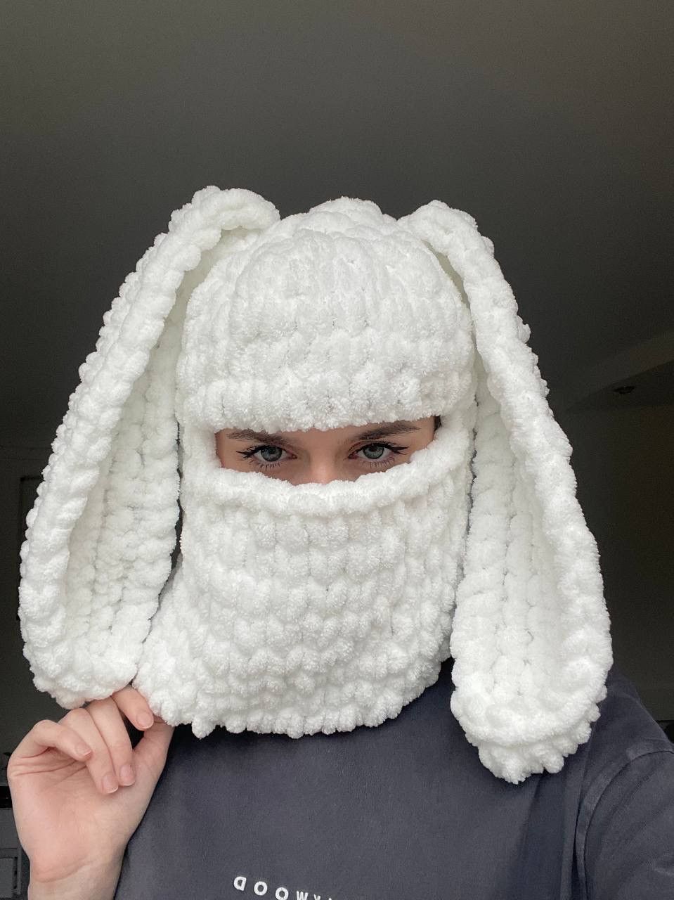 Handmade Handmade knitted balaclava/ski mask bunny style Size ONE SIZE - 4 Thumbnail