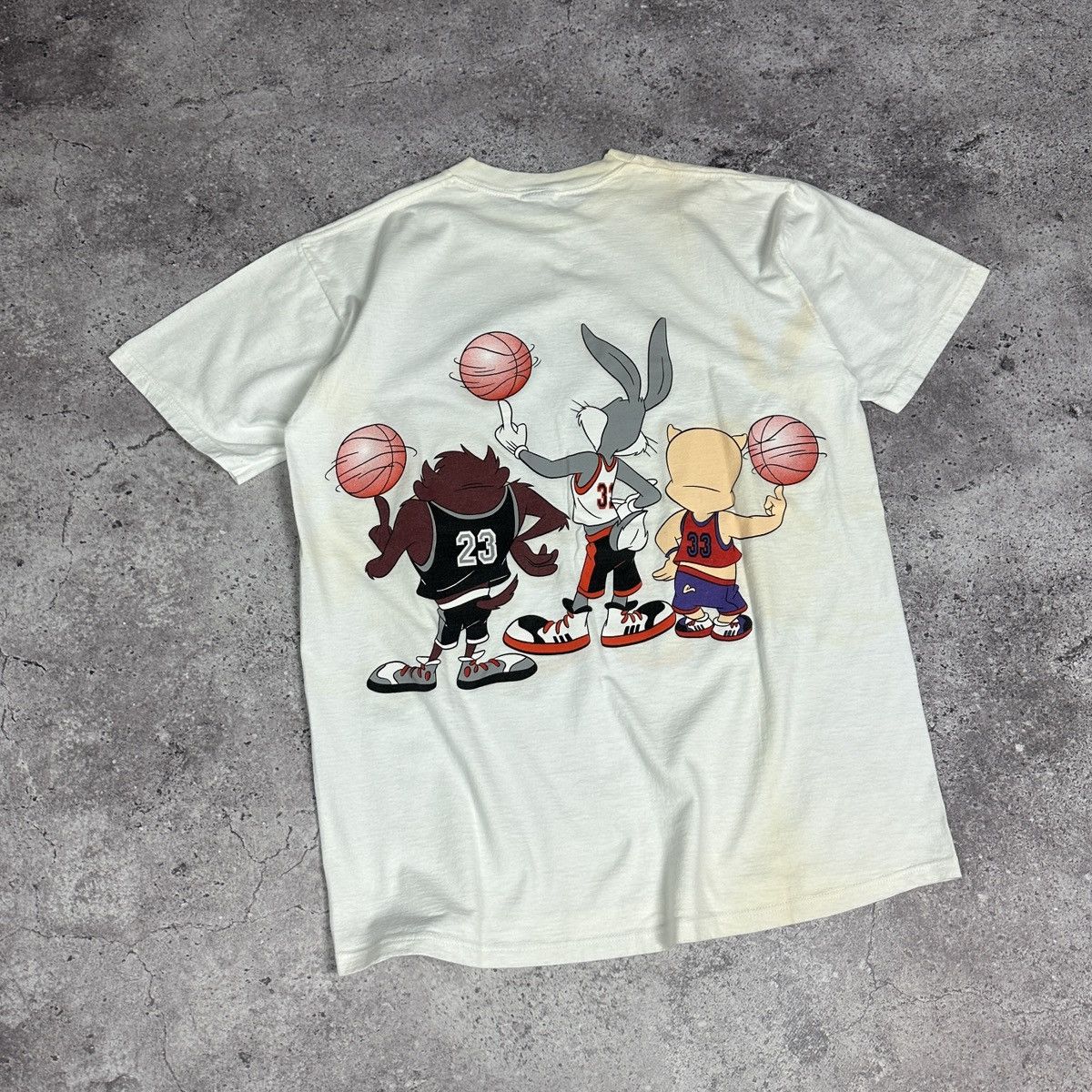 NBA Vintage 90s Looney Tunes San Antonio NBA tee Warner Bros Size US L / EU 52-54 / 3 - 3 Thumbnail