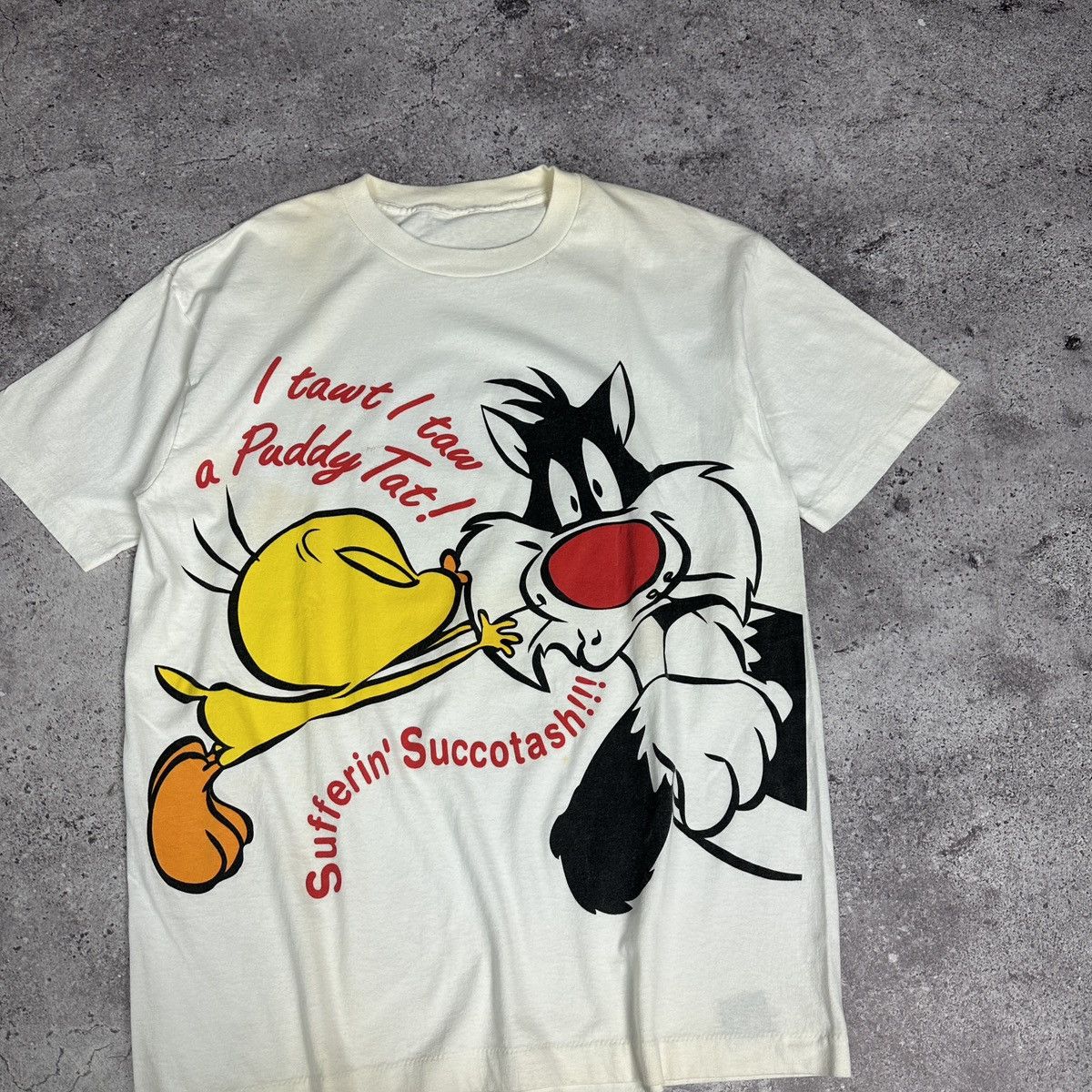 Vintage Vintage 90s Looney Tunes Sylvester Tweety Warner Bros tee Size US L / EU 52-54 / 3 - 4 Thumbnail