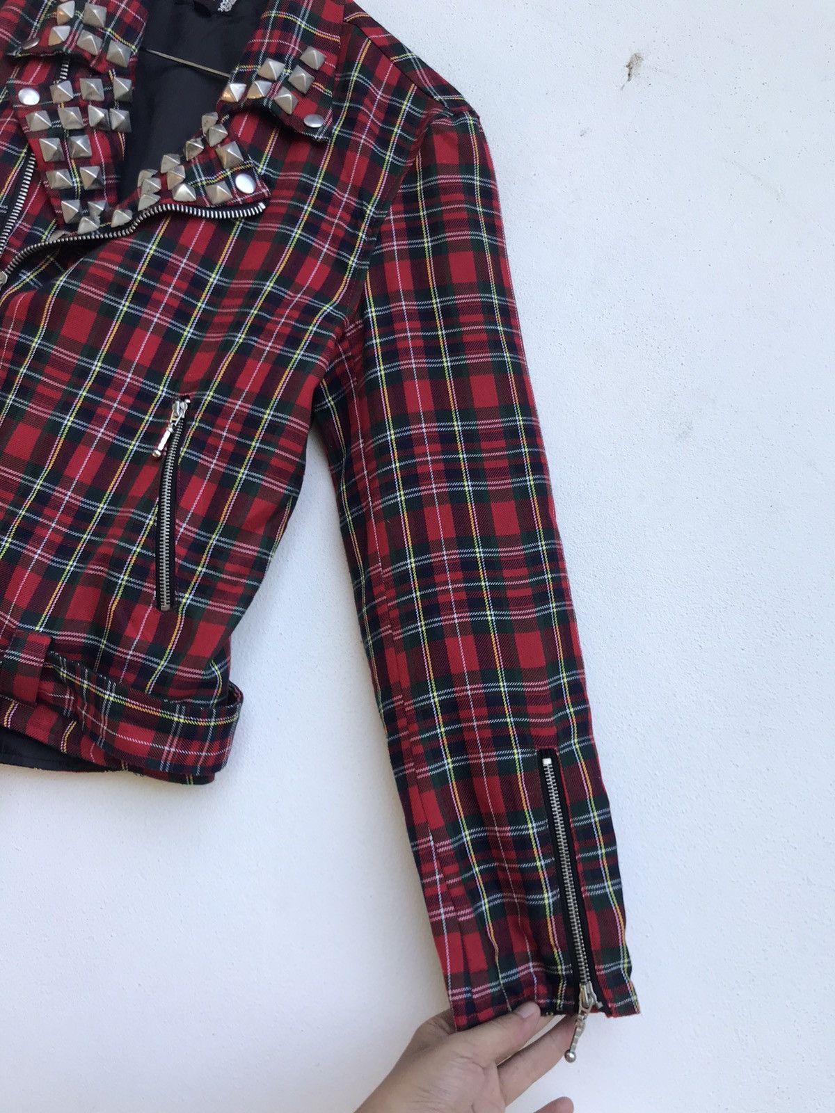 Japanese Brand Hardcore & Stylish Checkered Punk Anarchy Bondage Jacket Size US S / EU 44-46 / 1 - 13 Thumbnail
